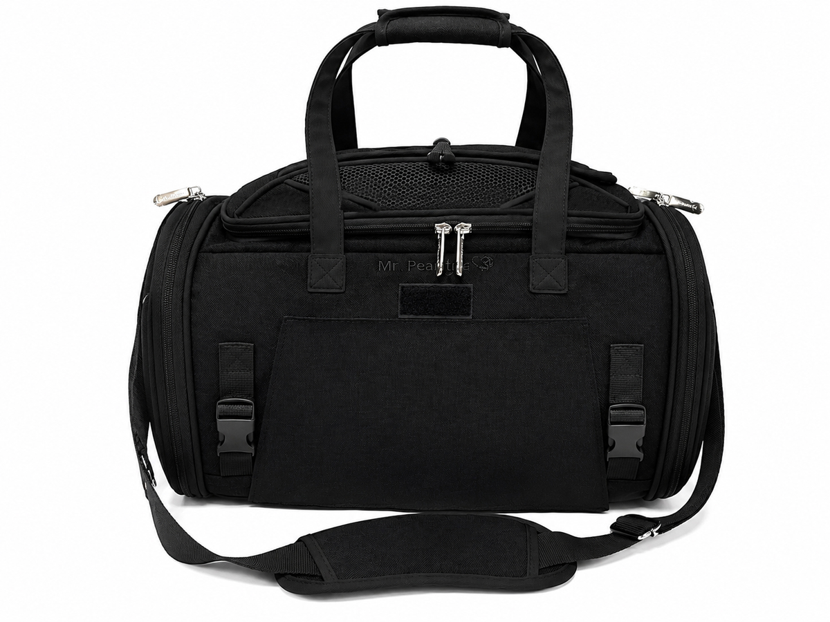 Mr. Peanut’s Gold Series Expandable Pet Carrier – Airline Compliant Soft-Sided Travel Bag for Small Dogs & Cats