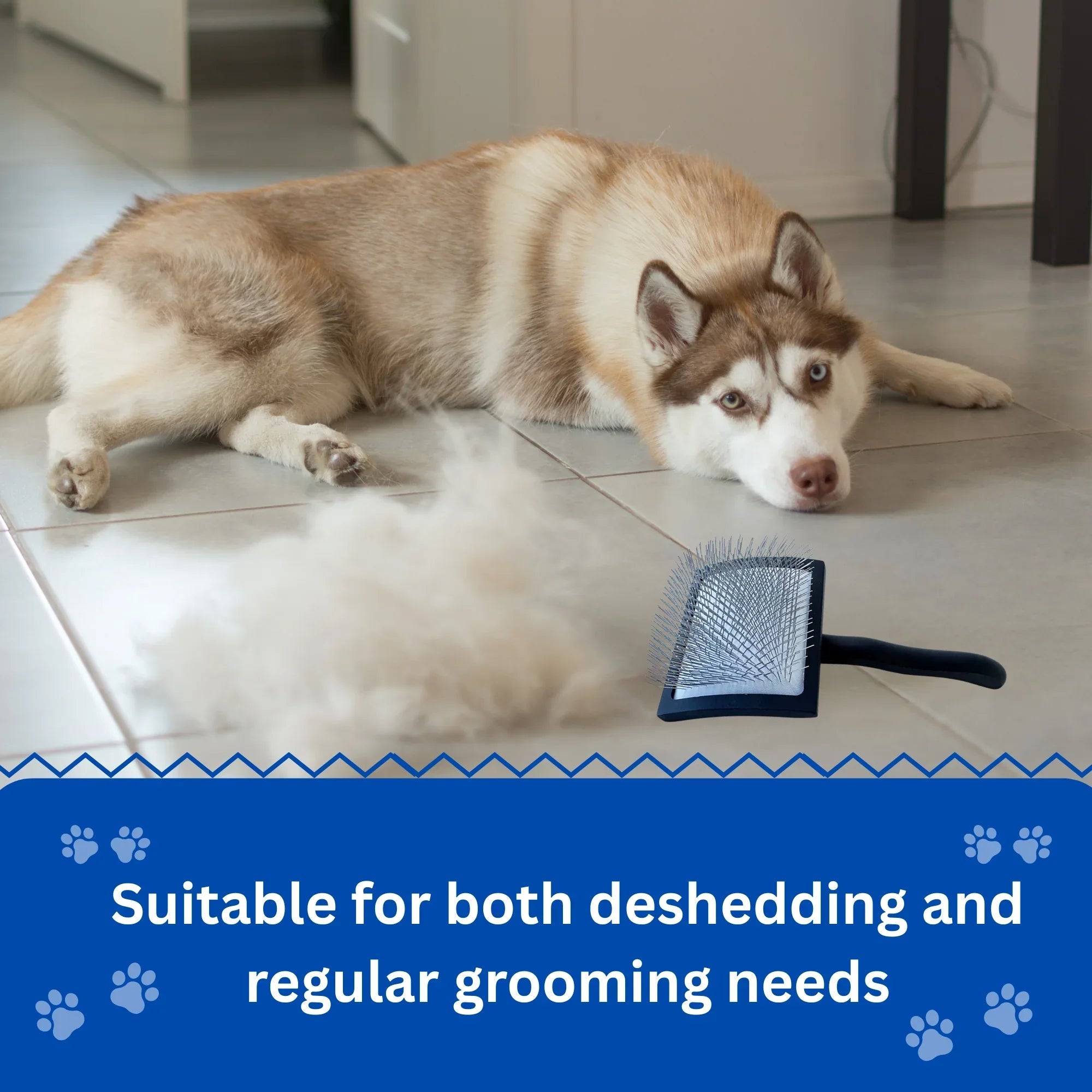 The Miracle Brands Pet Slicker Brush – Long Pin Grooming Brush with Wooden Handle (Black)