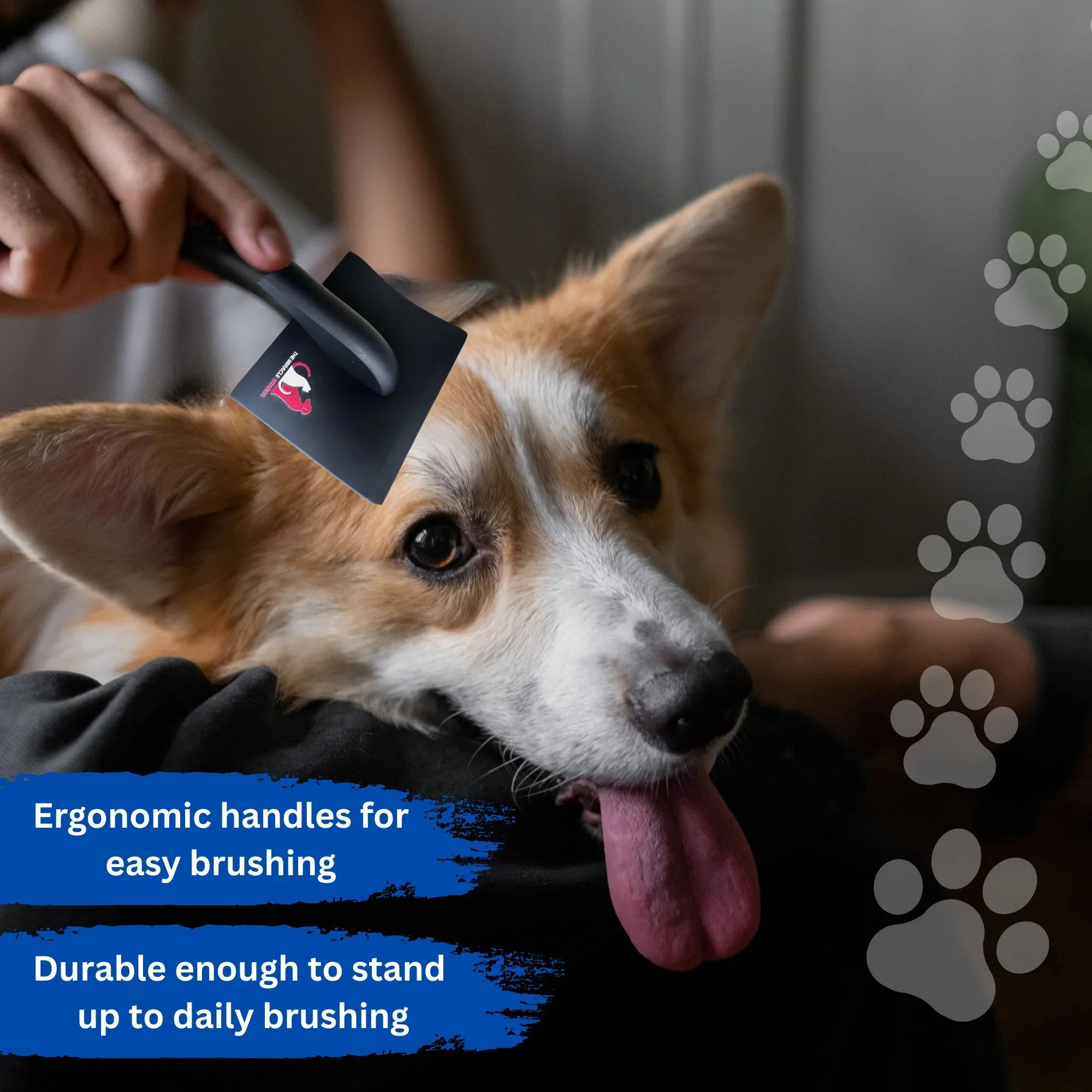 The Miracle Brands Pet Slicker Brush – Long Pin Grooming Brush with Wooden Handle (Black)