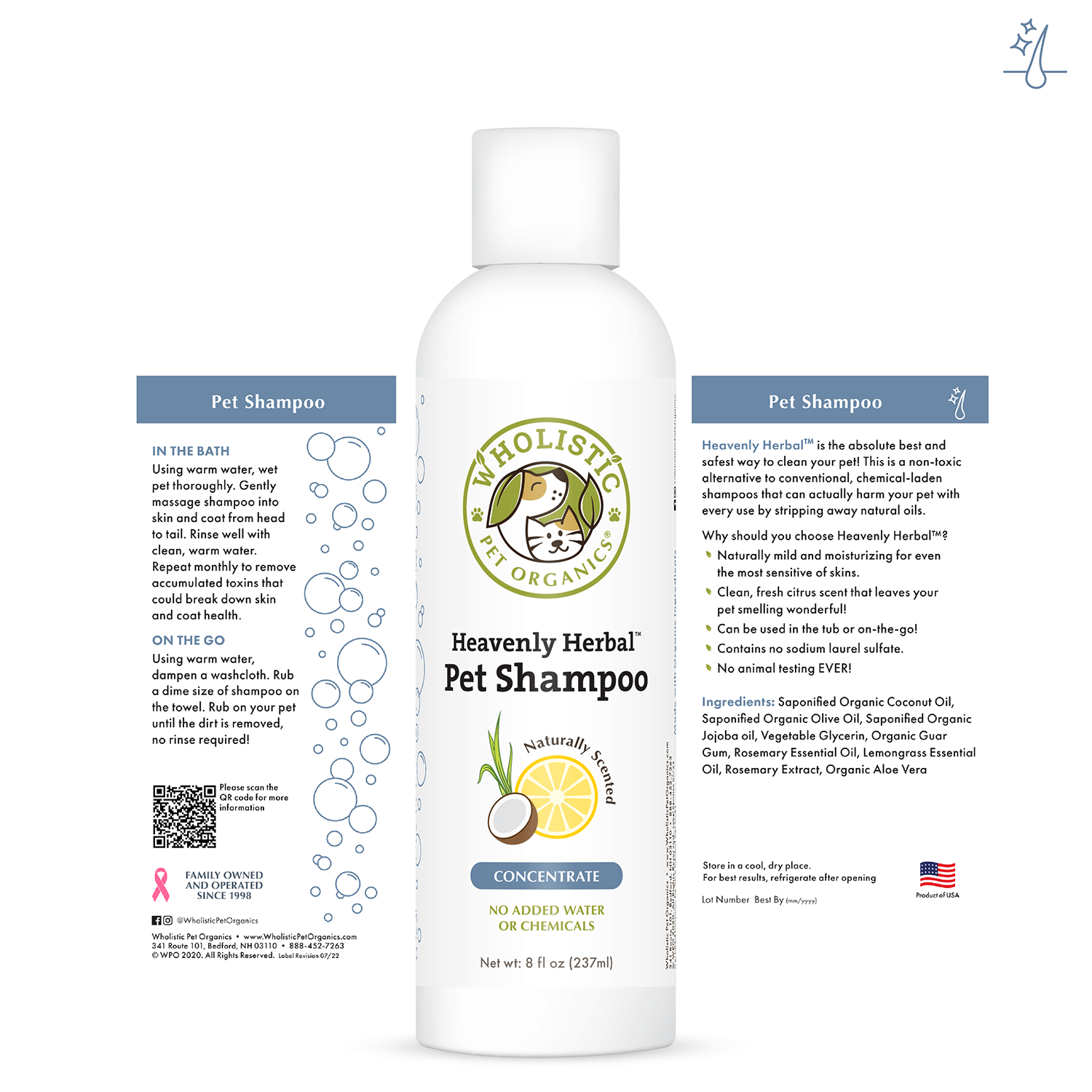 Heavenly Herbal™ Organic Pet Shampoo – Gentle Skin & Coat Care