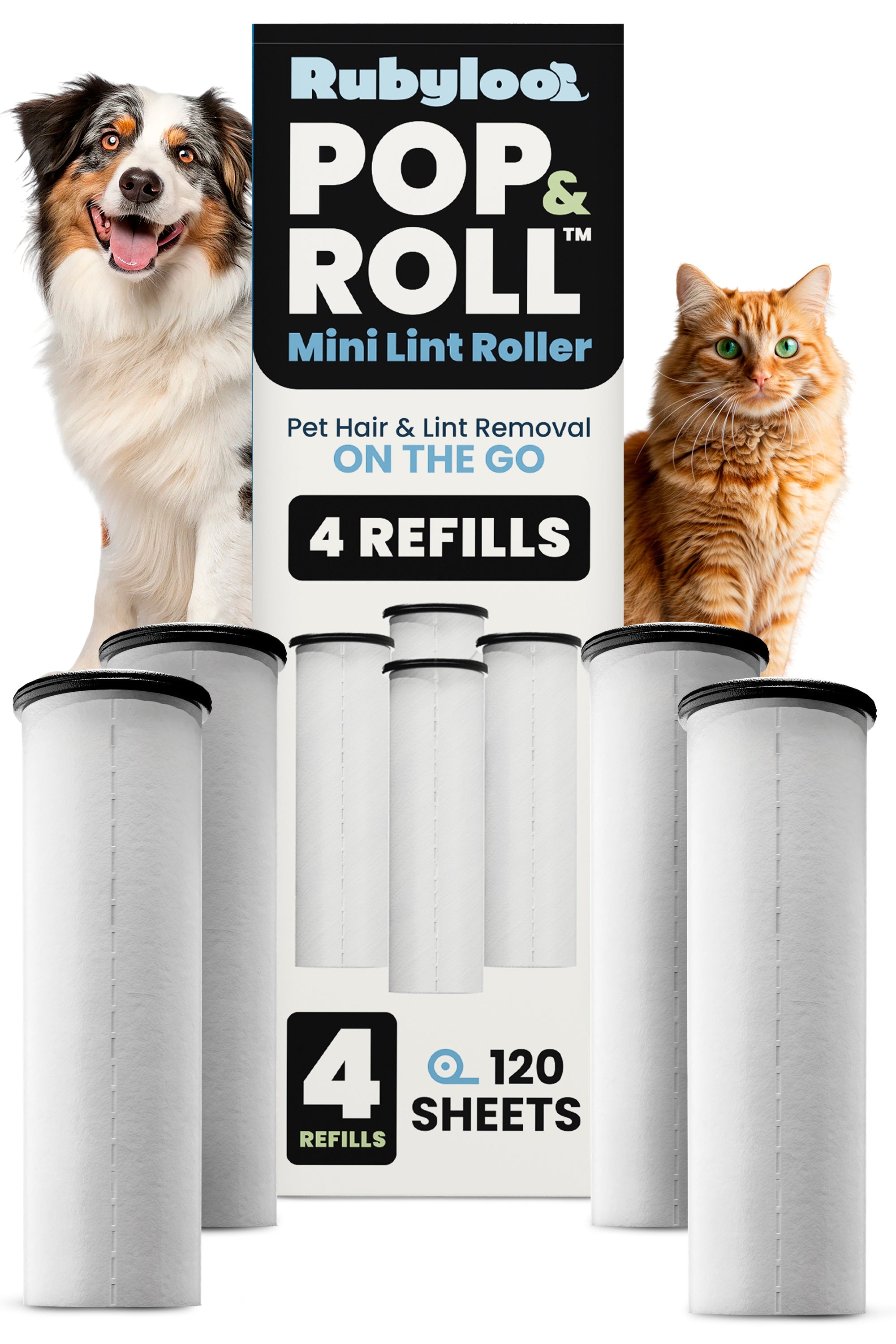 Mini Lint Roller for Pet Hair with 2 Refills – Portable Dog & Cat Hair Remover
