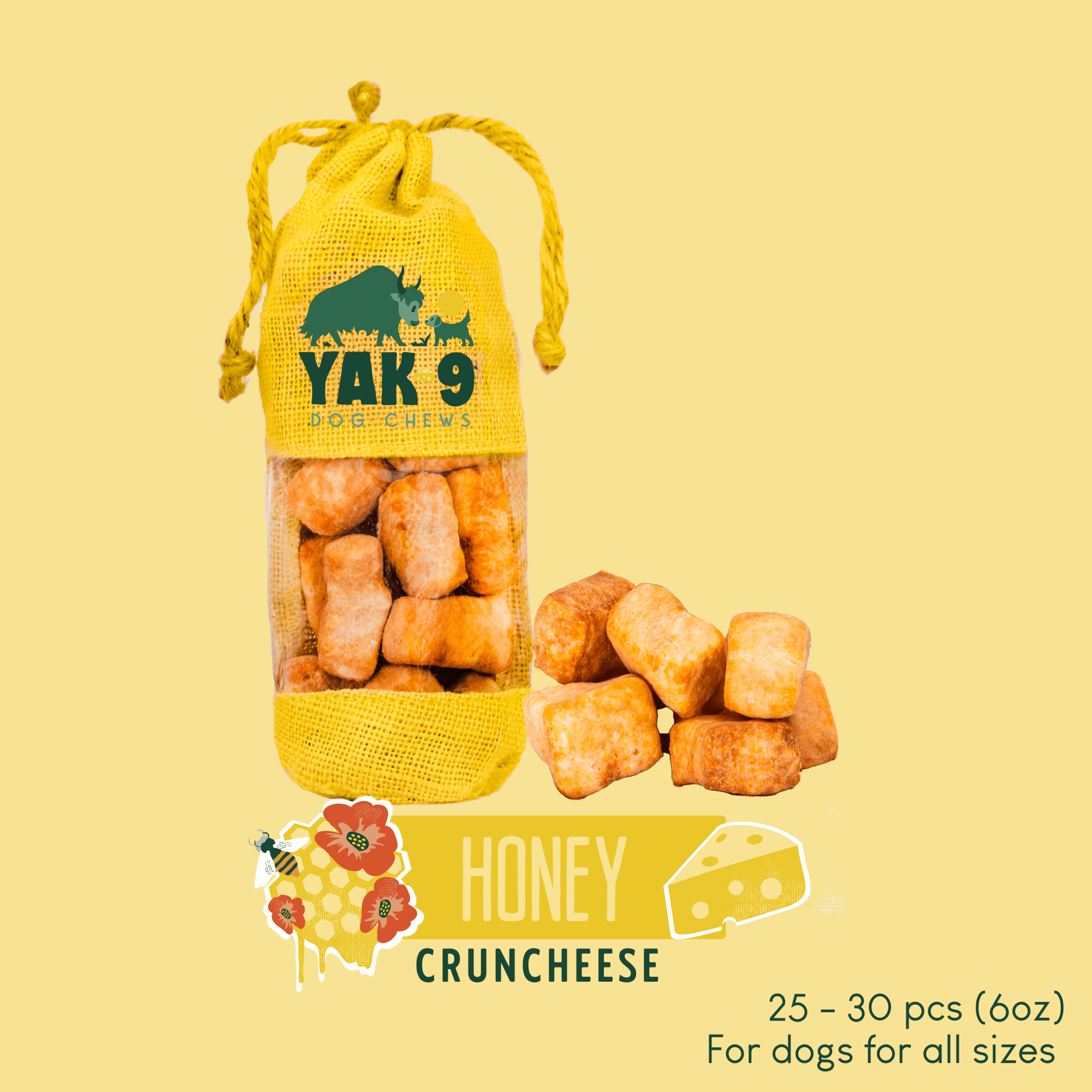 Yak9 CrunCheese Yak Cheese Dog Treats – Crunchy High-Protein Himalayan Training Treats