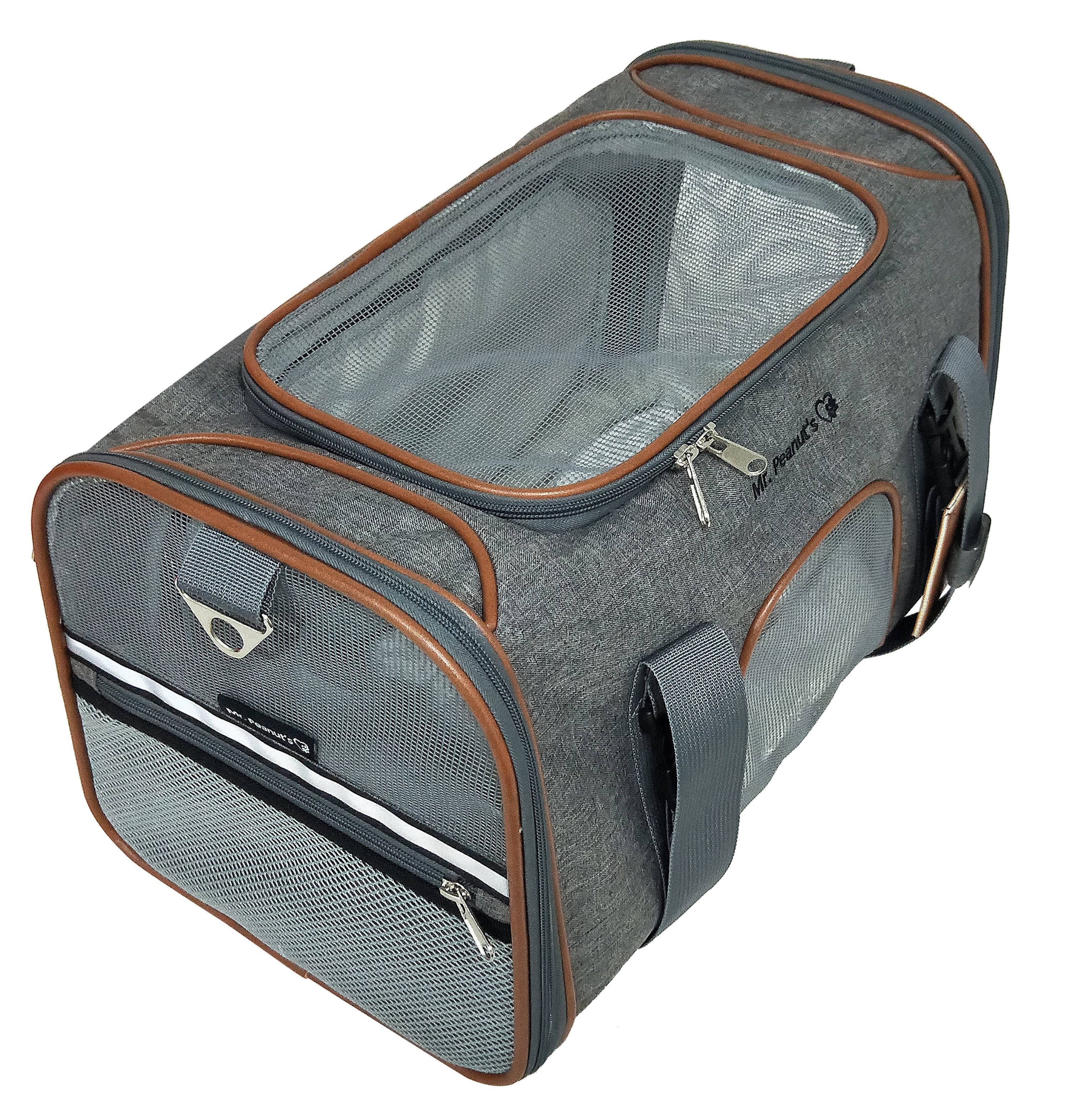 Expandable Soft-Sided Pet Carrier by Mr. Peanut’s – Airline-Approved for Travel