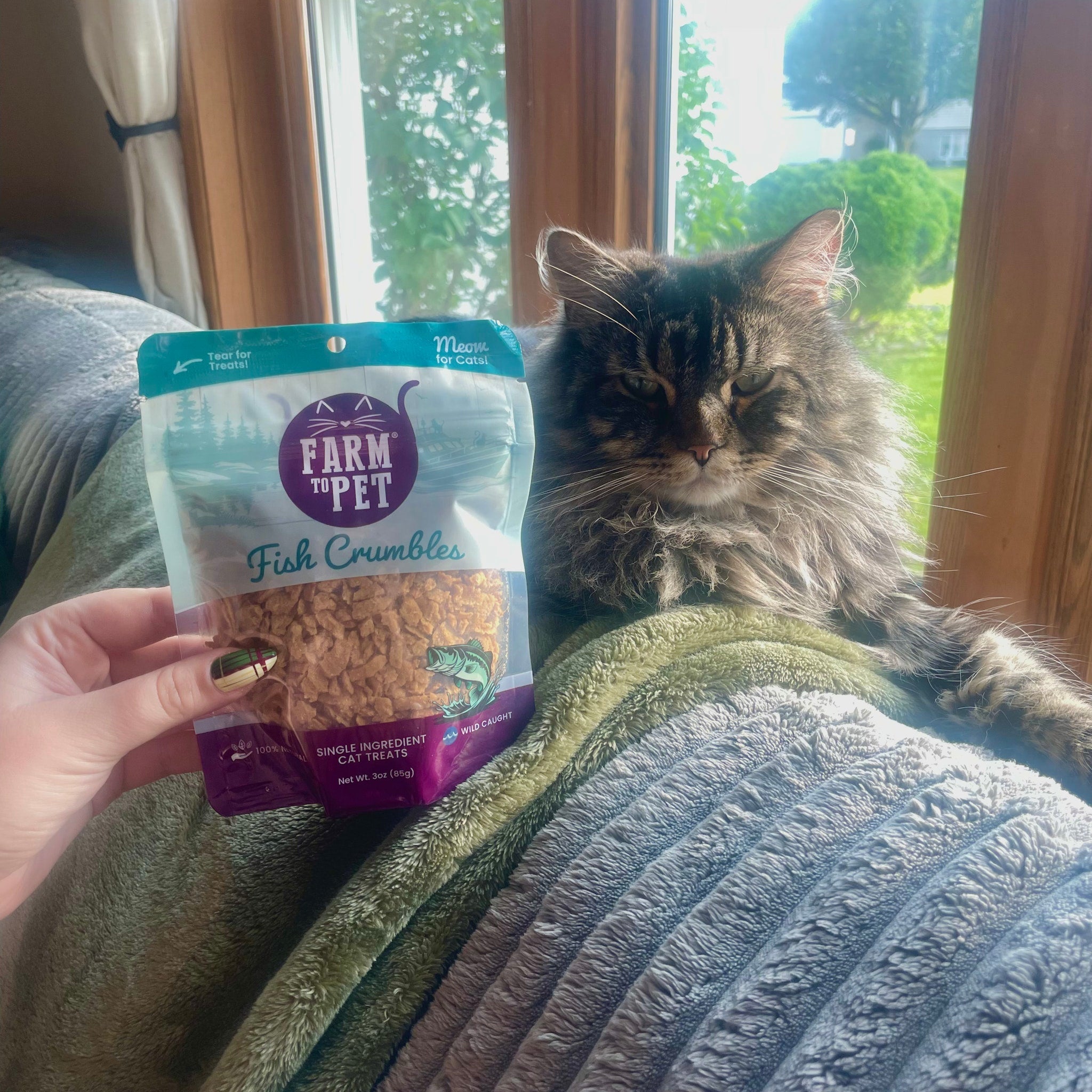 Farm to Pet Fish Crumbles – 100% Walleye Treats for Cats & Dogs | Single-Ingredient, Omega‑Rich Crunchy Bites