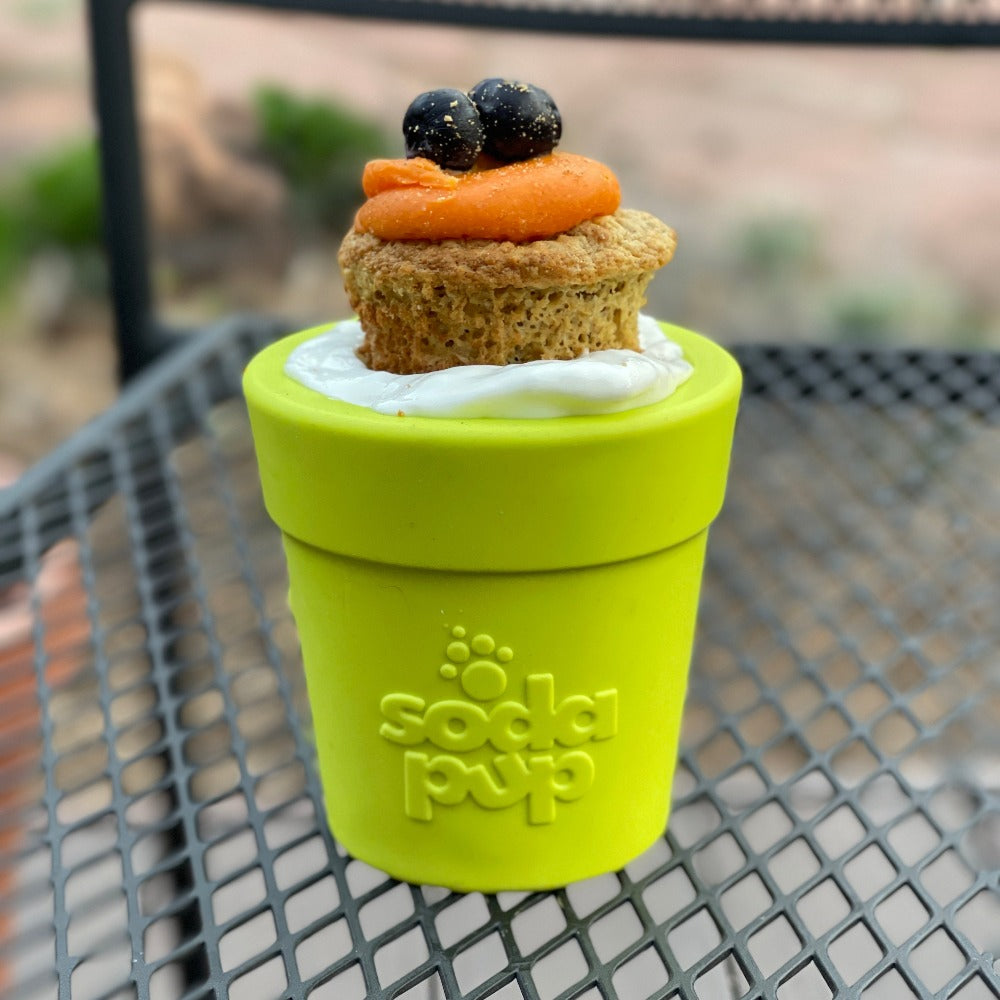 SodaPup Flower Pot Treat Dispenser for Dogs – Durable Rubber Enrichment Toy for Power Chewers