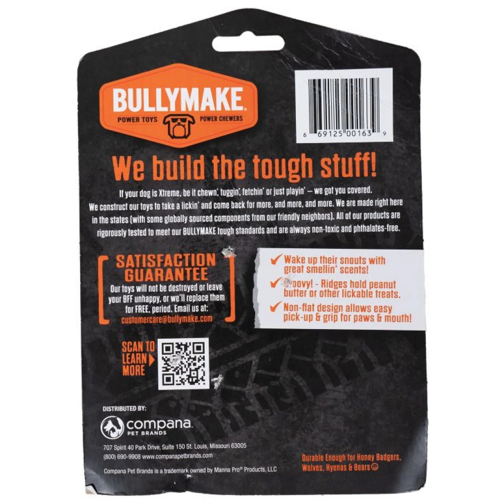 BULLYMAKE Toss ’N Treat – Durable Chew Toy with Paw-Activated Treat Opener