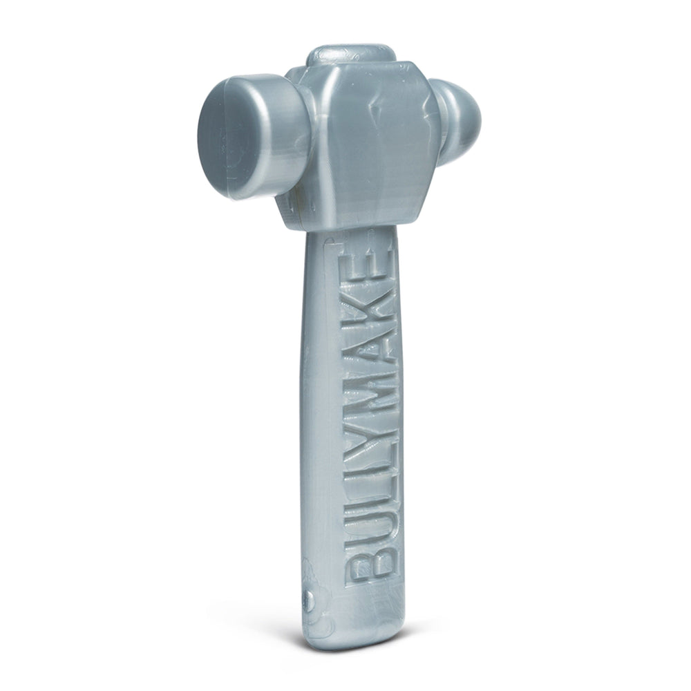 BULLYMAKE Toss ’N Treat Hammer – Beef-Flavored Durable Chew Toy for Power Chewers