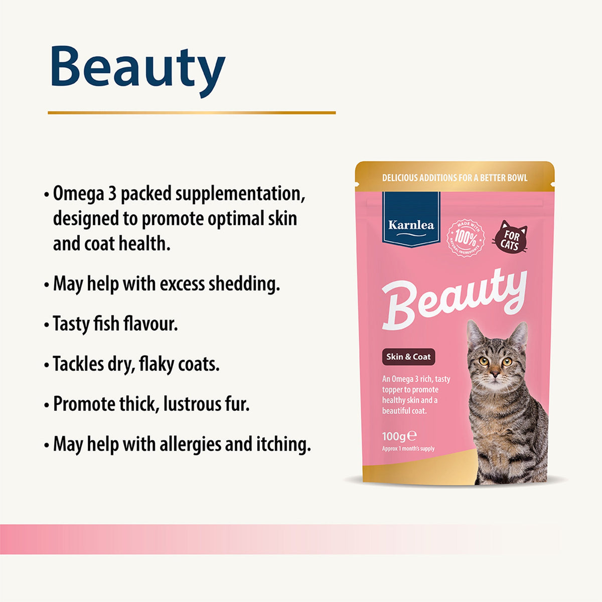 Beauty Omega-3 Skin & Coat Supplement & Food Topper for Cats