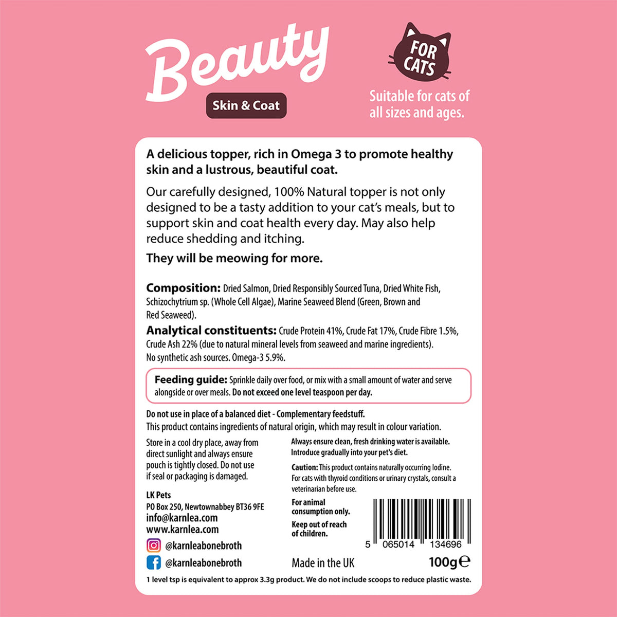 Beauty Omega-3 Skin & Coat Supplement & Food Topper for Cats