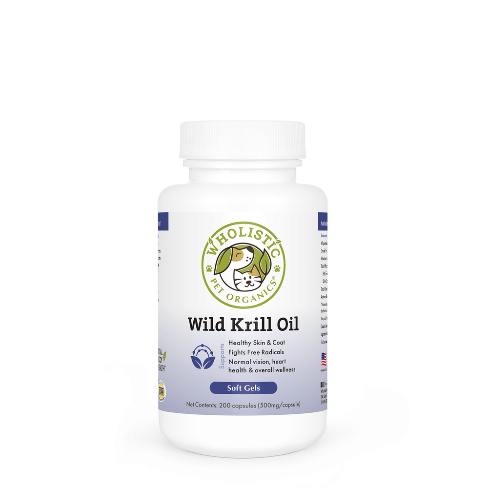 Wholistic Pet Organics Krill Oil for Dogs & Cats – Omega-3 & Astaxanthin Supplement