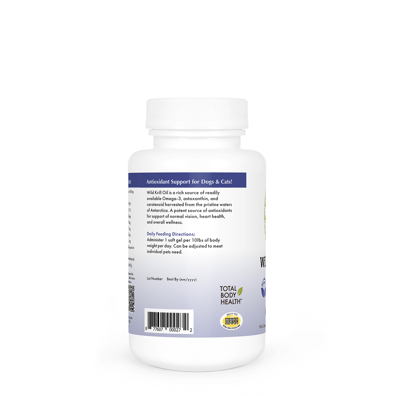 Wholistic Pet Organics Krill Oil for Dogs & Cats – Omega-3 & Astaxanthin Supplement