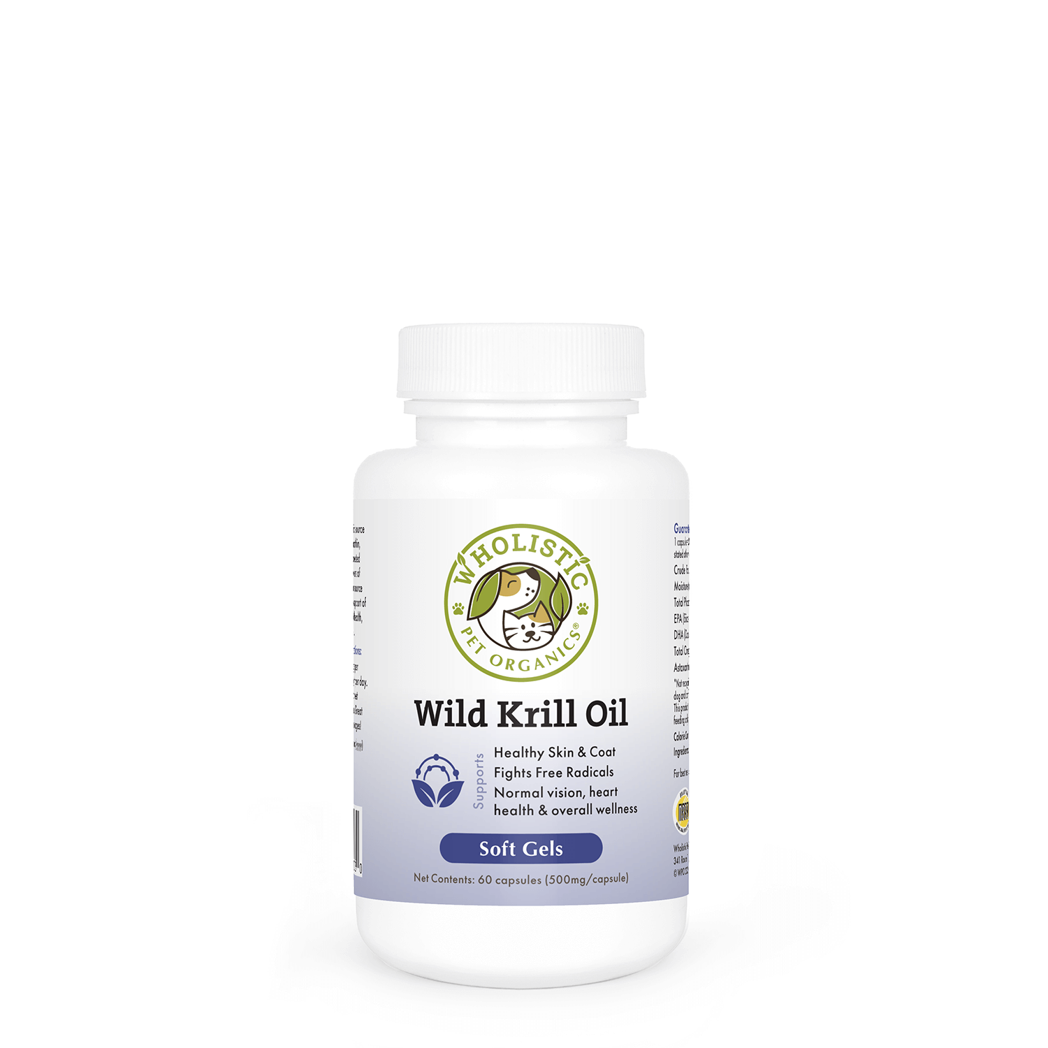 Wholistic Pet Organics Krill Oil for Dogs & Cats – Omega-3 & Astaxanthin Supplement