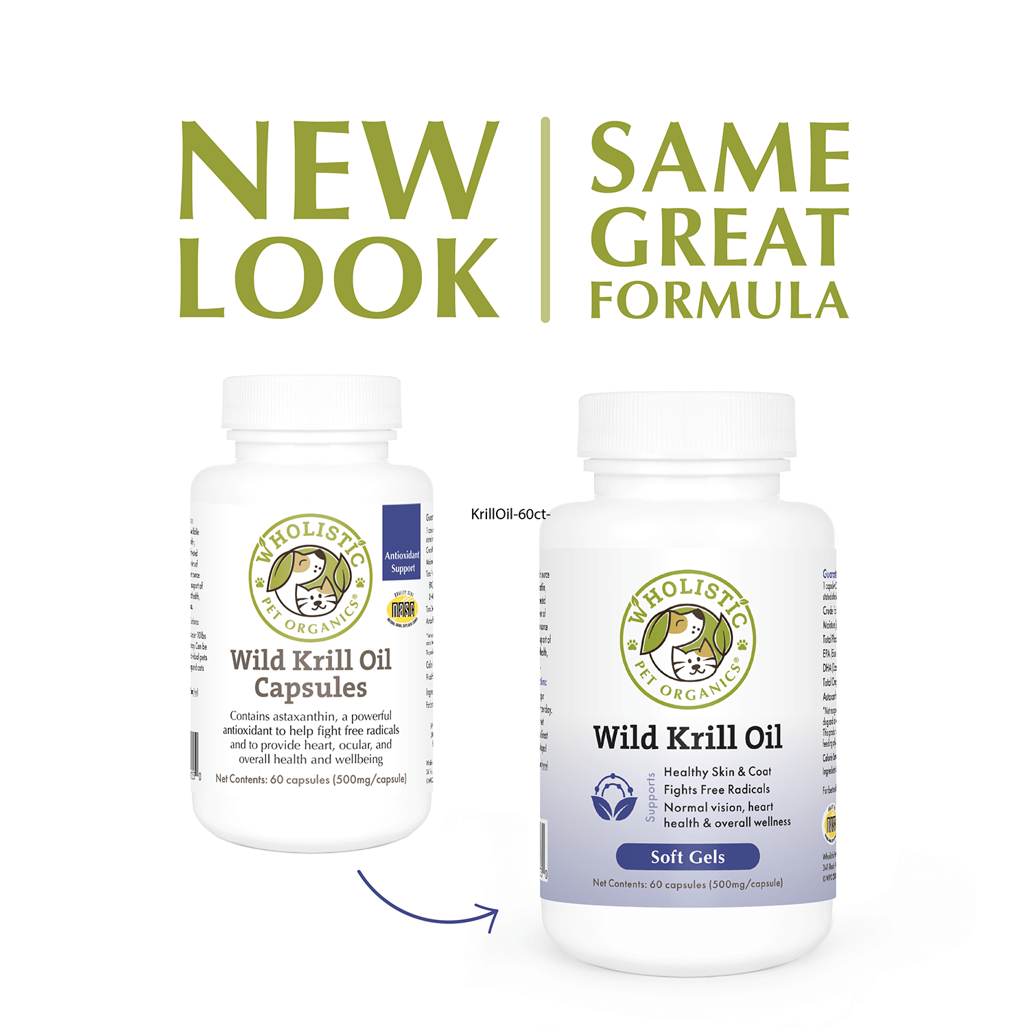 Wholistic Pet Organics Krill Oil for Dogs & Cats – Omega-3 & Astaxanthin Supplement