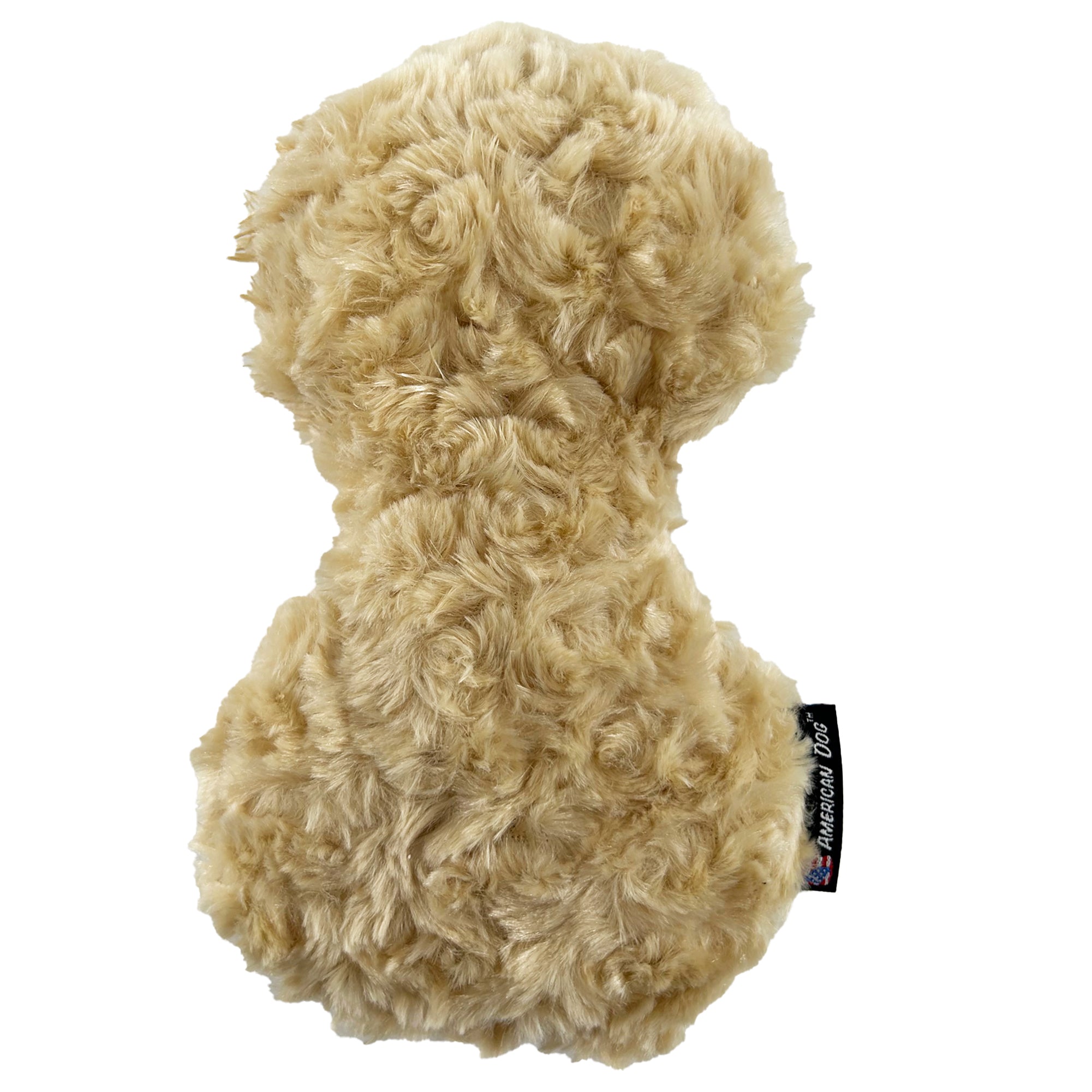 American Dog Lucky Dog Peanut Plush Dog Toy – Made in USA Squeaky Fetch Toy