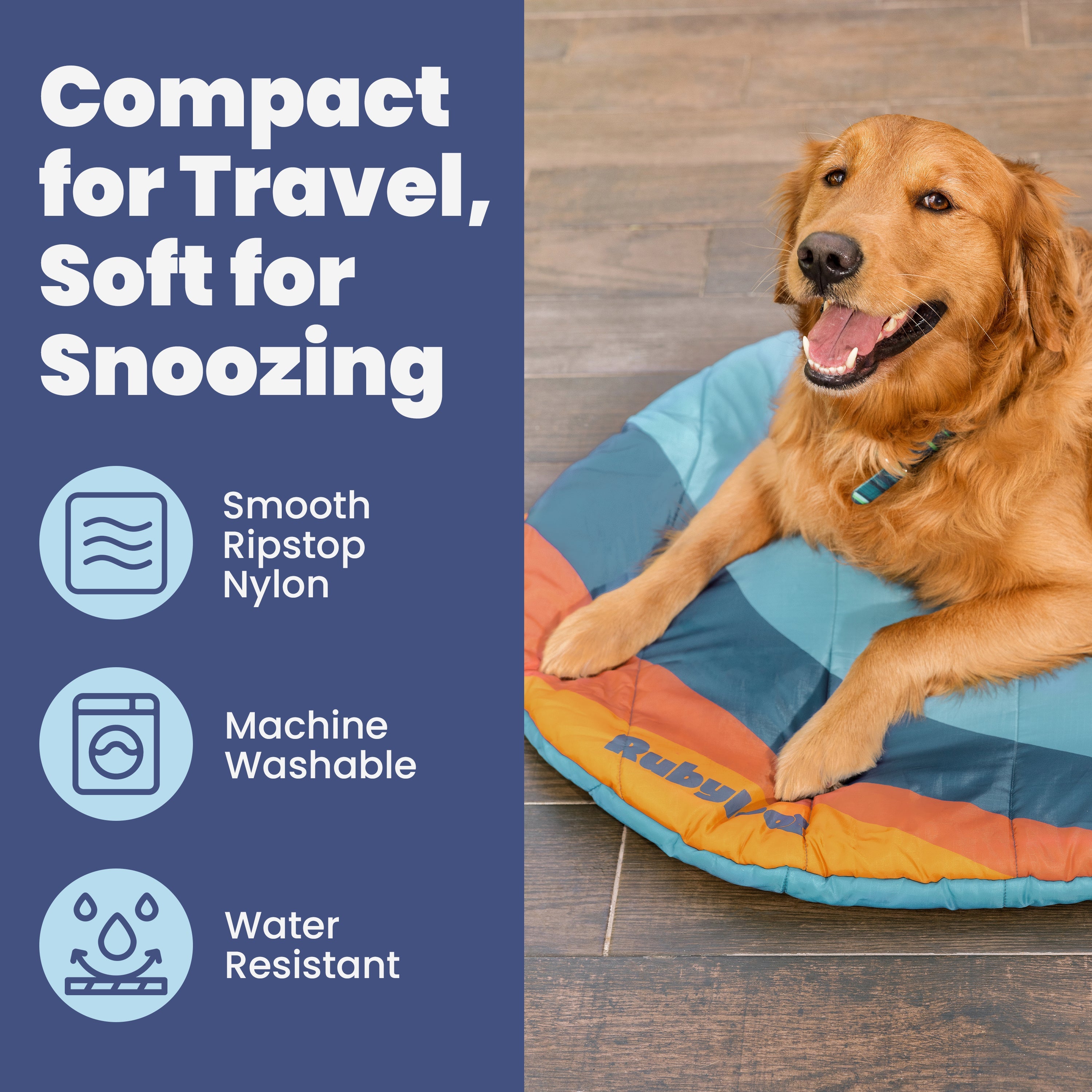 Portable Travel Dog Bed for Camping & Car Trips – Waterproof Roll-Up Pet Mat with Carry Bag