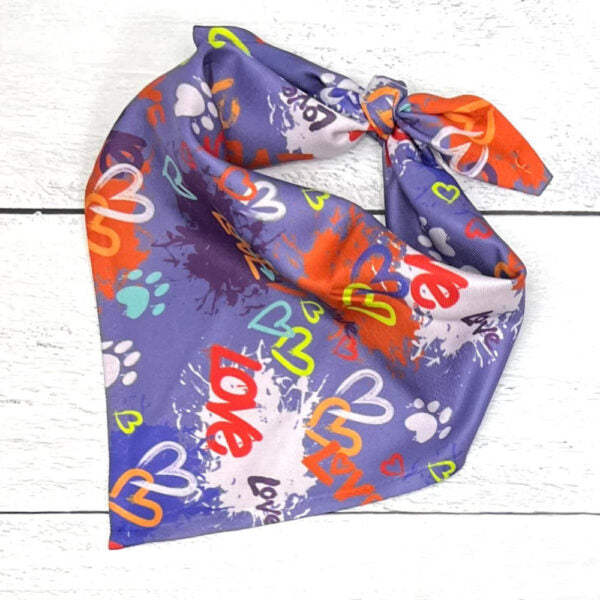 Freedom No-Pull Harness Bundle – Love Graffiti Blue with Matching Leash & Accessories