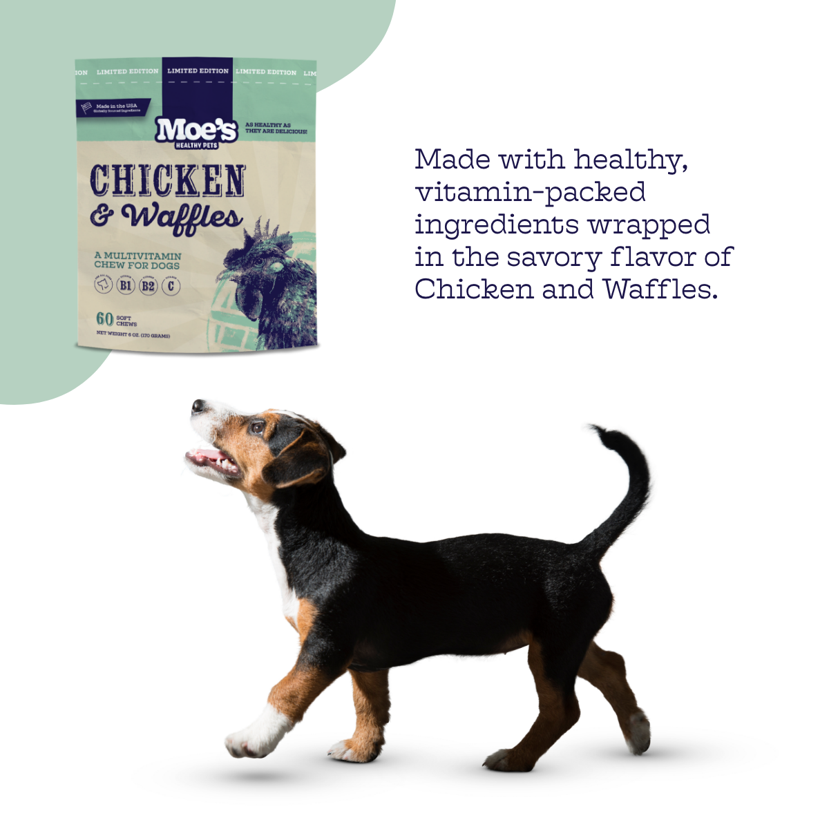Moe’s Chicken and Waffles Chews – Soft Chicken Liver Dog Treats