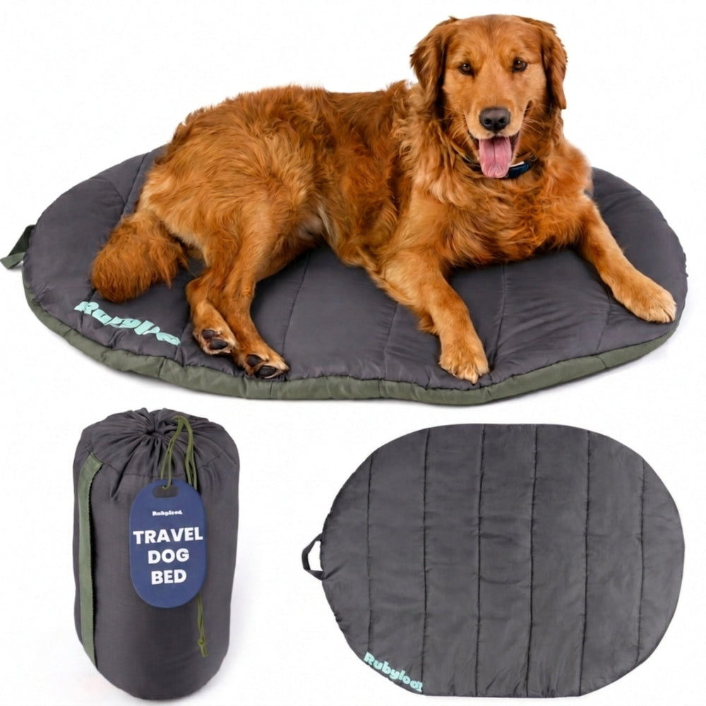 Portable Travel Dog Bed for Camping & Car Trips – Waterproof Roll-Up Pet Mat with Carry Bag