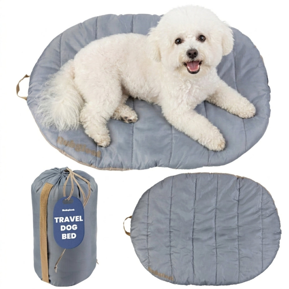 Portable Travel Dog Bed for Camping & Car Trips – Waterproof Roll-Up Pet Mat with Carry Bag
