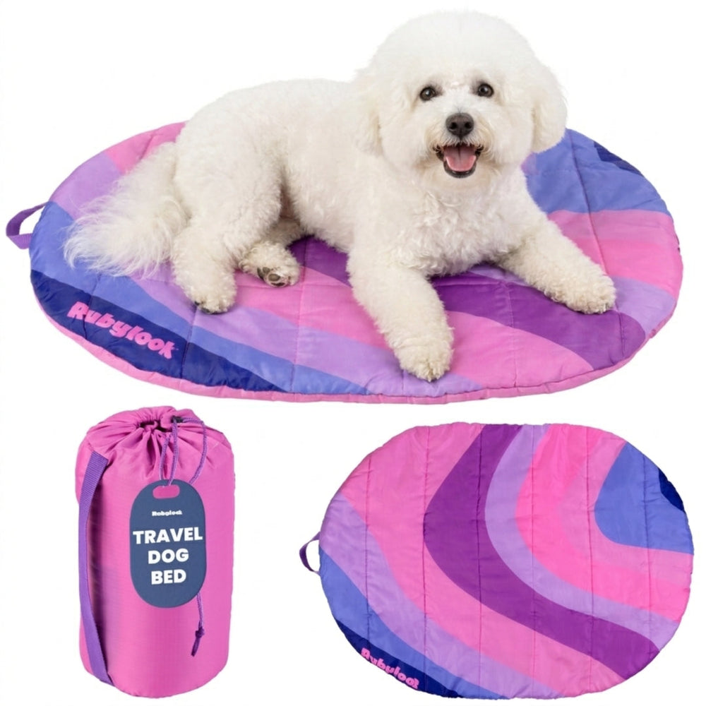 Portable Travel Dog Bed for Camping & Car Trips – Waterproof Roll-Up Pet Mat with Carry Bag