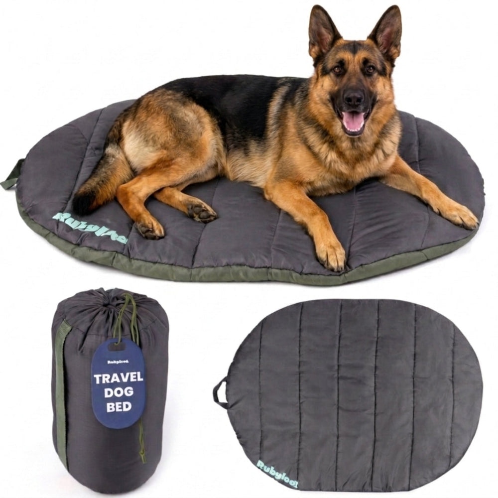 Portable Travel Dog Bed for Camping & Car Trips – Waterproof Roll-Up Pet Mat with Carry Bag