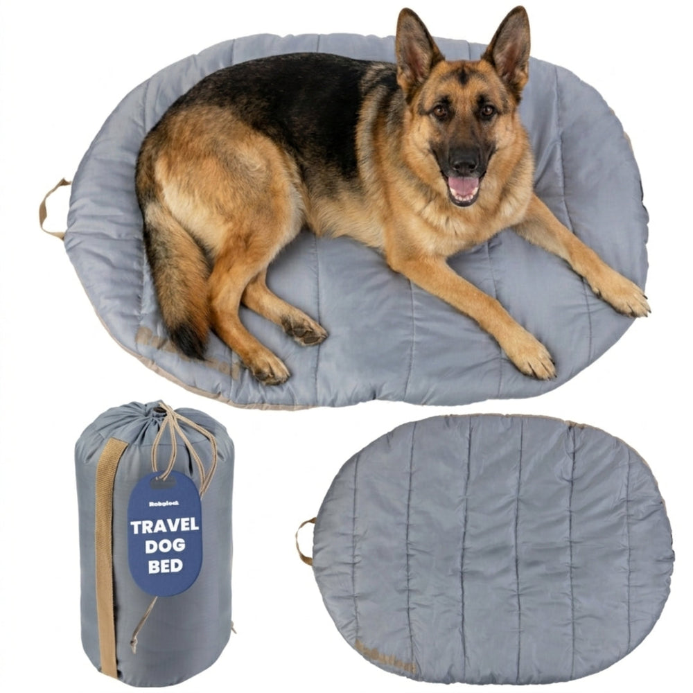 Portable Travel Dog Bed for Camping & Car Trips – Waterproof Roll-Up Pet Mat with Carry Bag