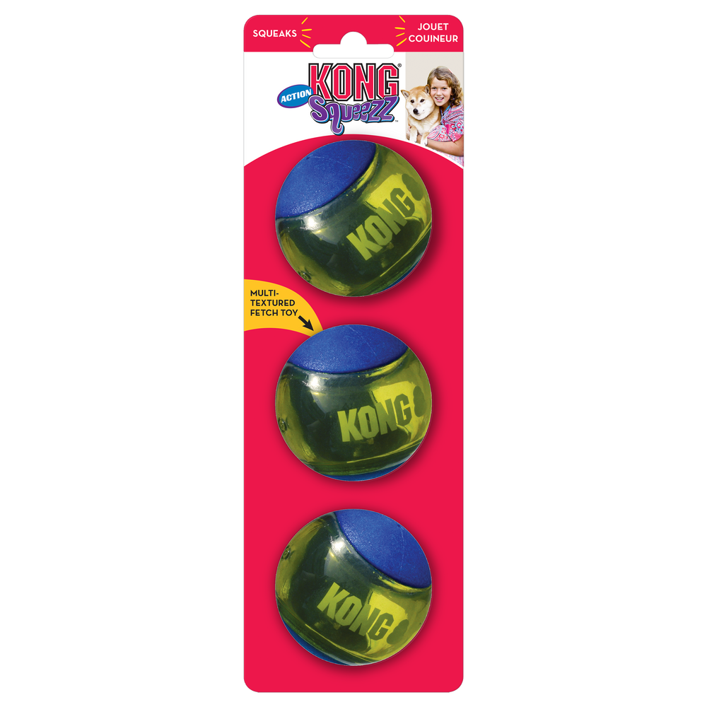 KONG Squeezz Action Ball – Durable High-Bounce Dog Toy