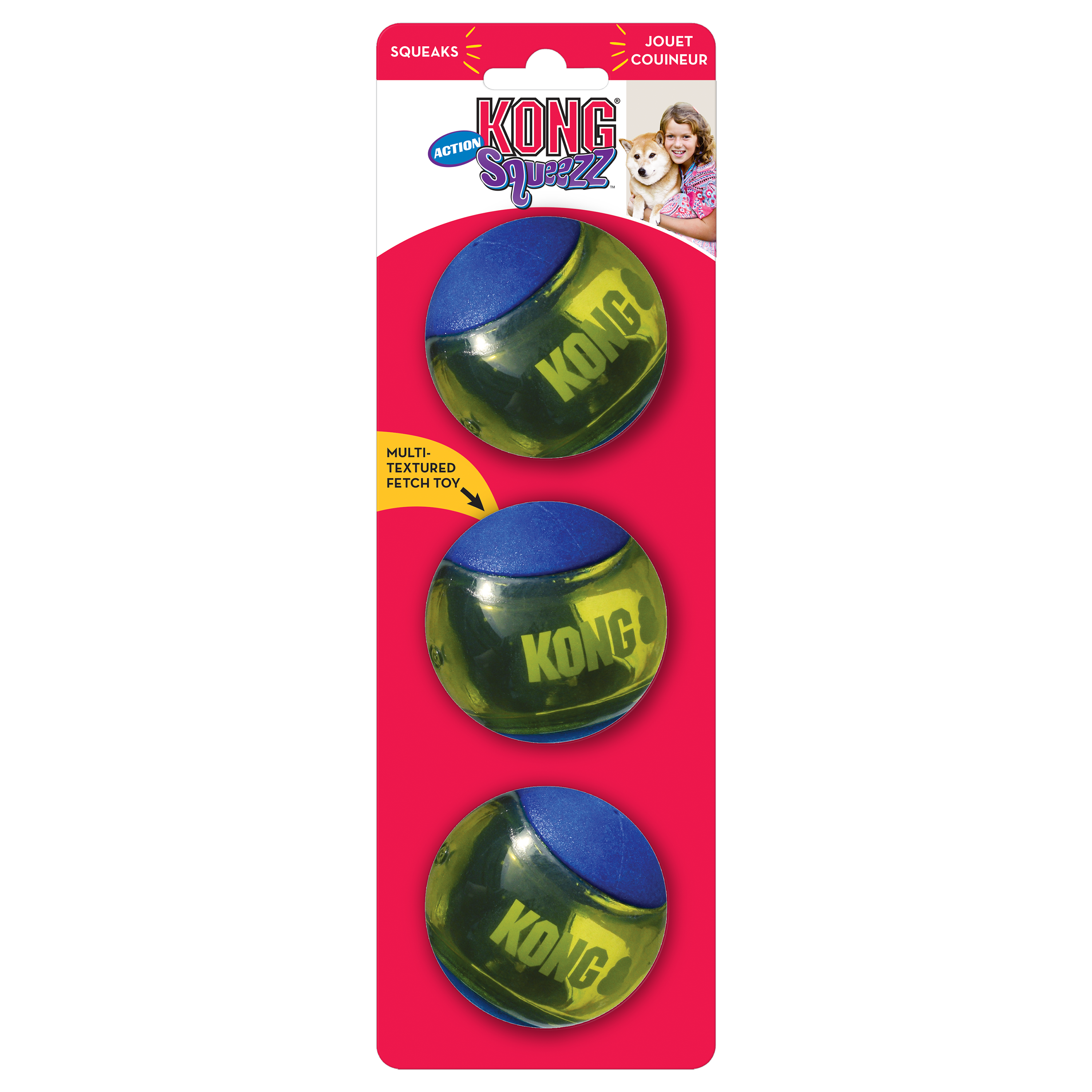 KONG Squeezz Action Ball – Durable High-Bounce Dog Toy