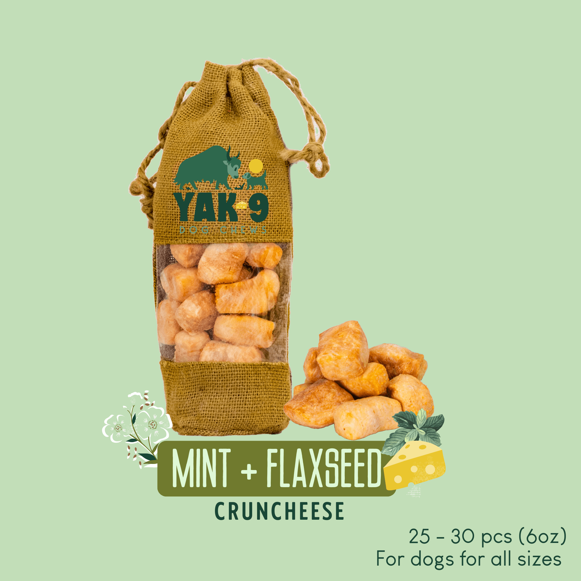 Yak9 CrunCheese Yak Cheese Dog Treats – Crunchy High-Protein Himalayan Training Treats