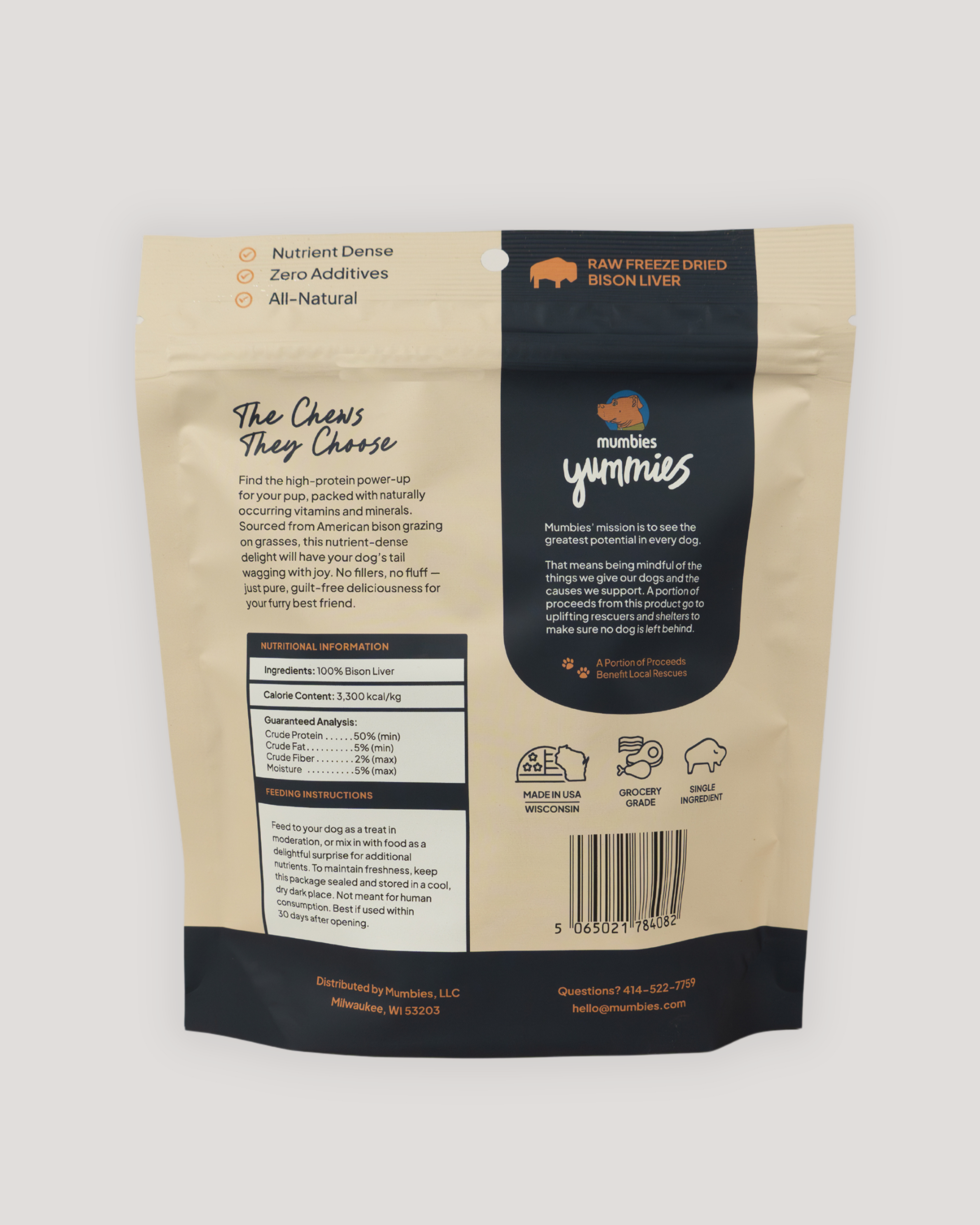 Mumbies Yummies Freeze-Dried Bison Liver Dog Treats – High-Protein Single-Ingredient Raw Organ Meat Made in the USA
