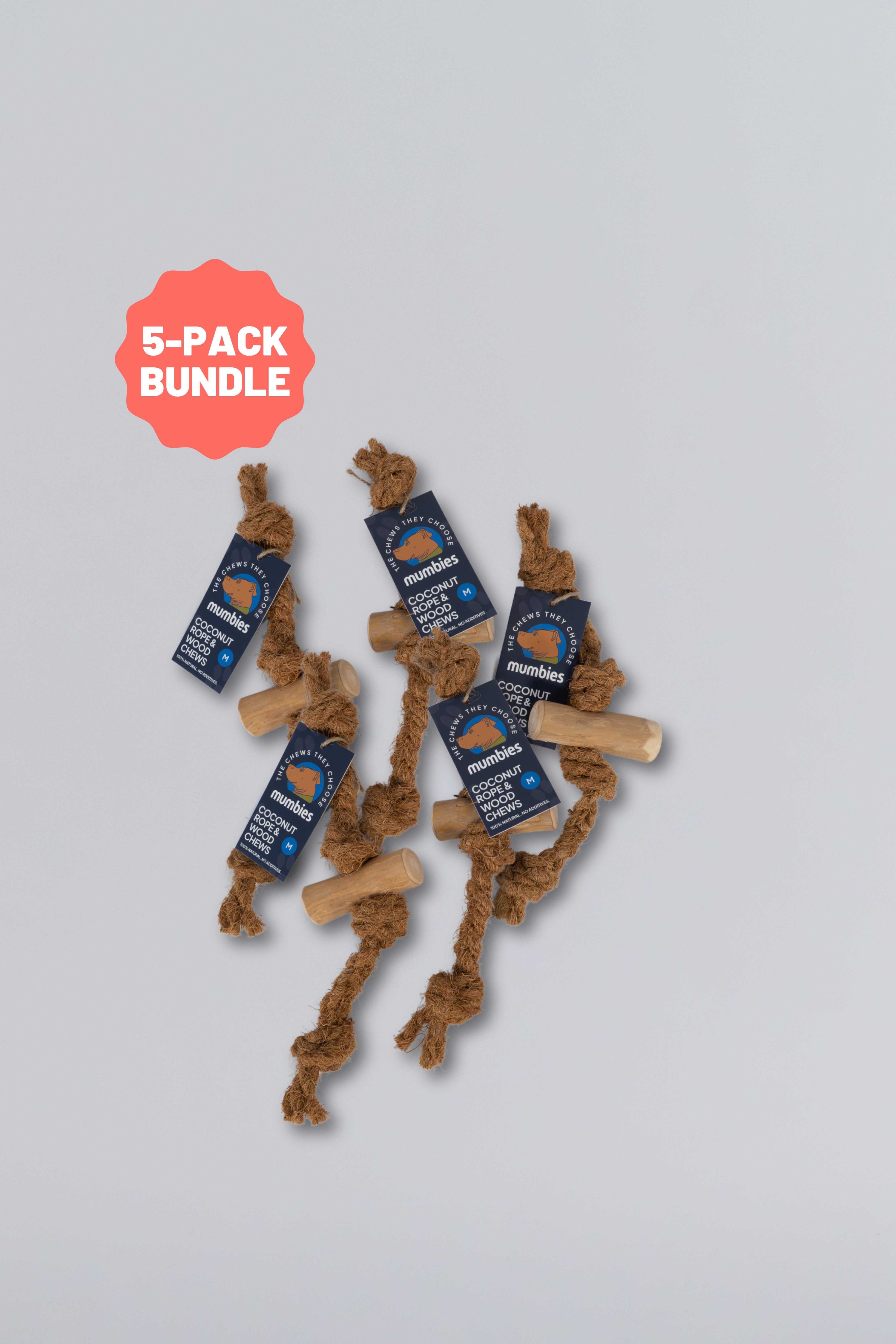 Mumbies Coconut Rope & Original Chew Toy – Natural Eco-Friendly Chew and Tug for Moderate Chewers