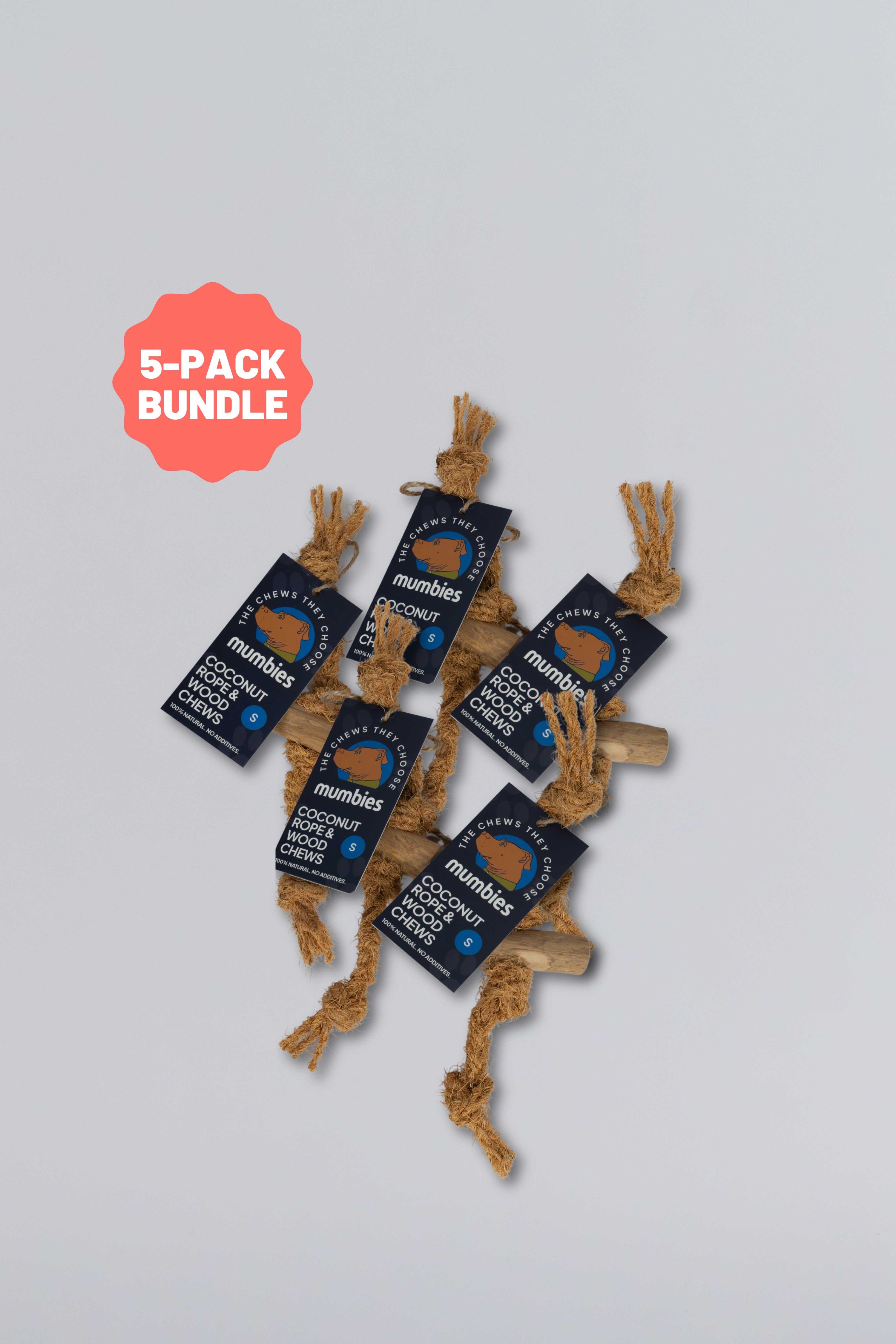 Mumbies Coconut Rope & Original Chew Toy – Natural Eco-Friendly Chew and Tug for Moderate Chewers