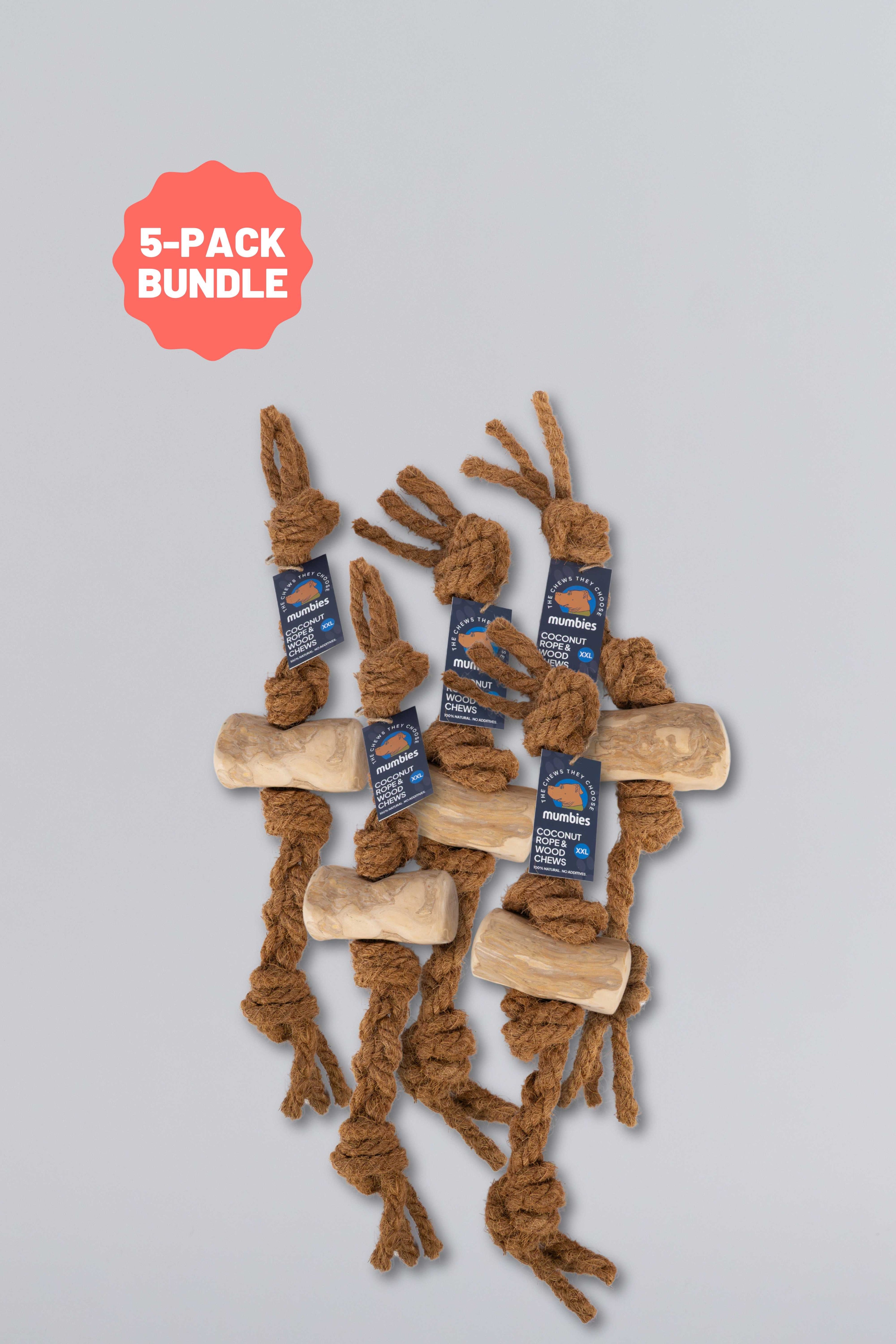 Mumbies Coconut Rope & Original Chew Toy – Natural Eco-Friendly Chew and Tug for Moderate Chewers