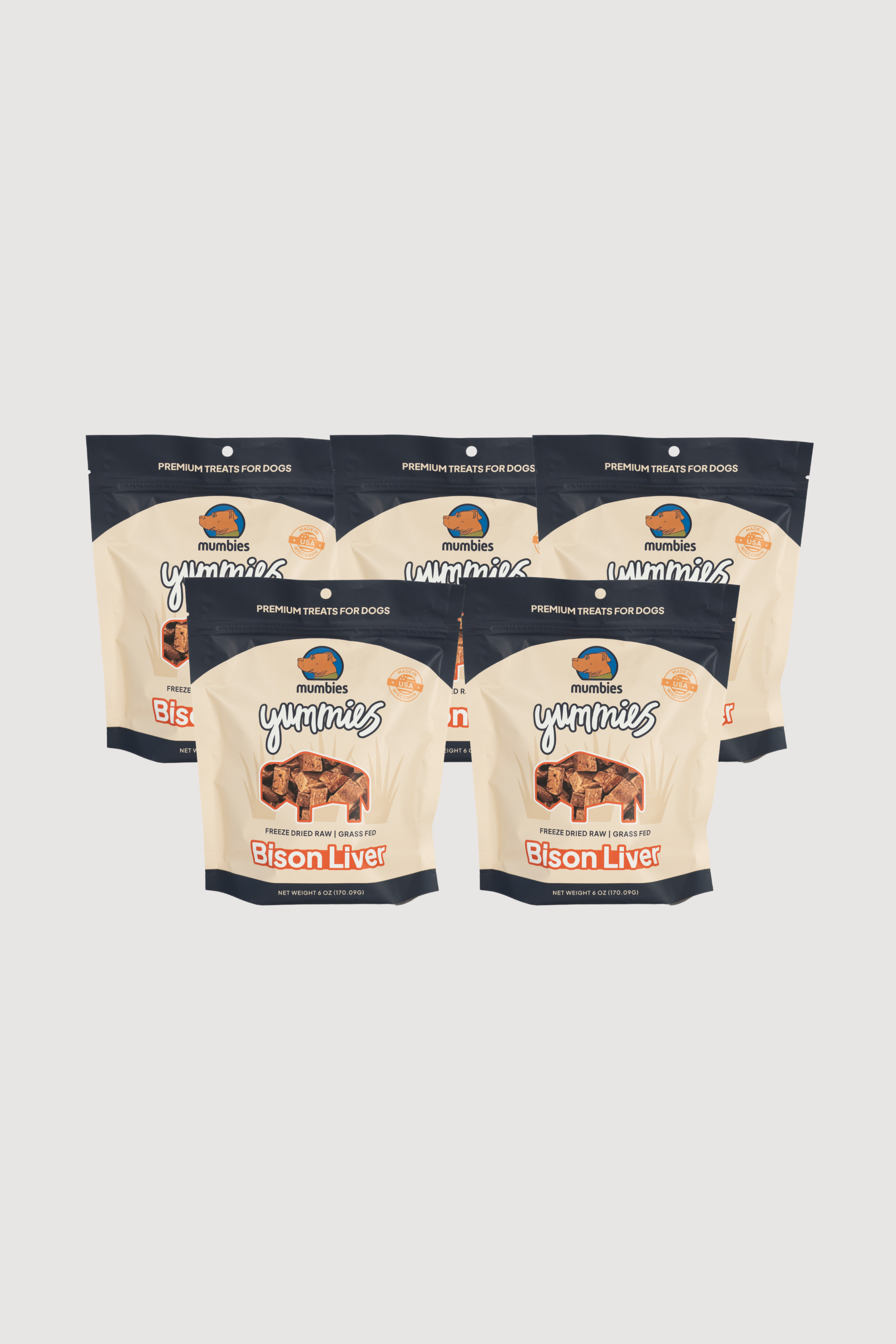 Mumbies Yummies Freeze-Dried Bison Liver Dog Treats – High-Protein Single-Ingredient Raw Organ Meat Made in the USA