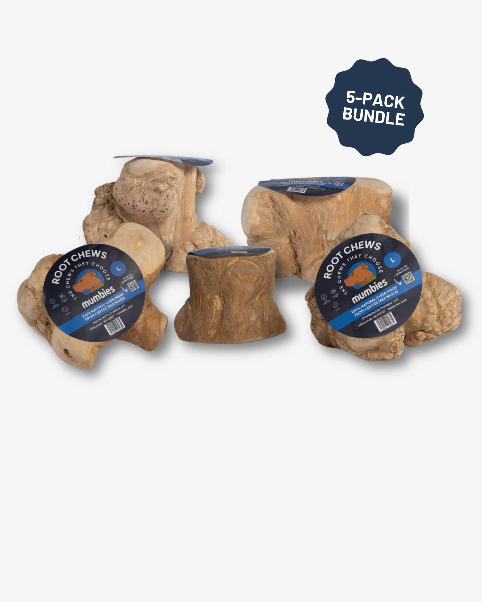 Mumbies Coffee Wood Root Chews for Dogs – Long-Lasting Natural Chew