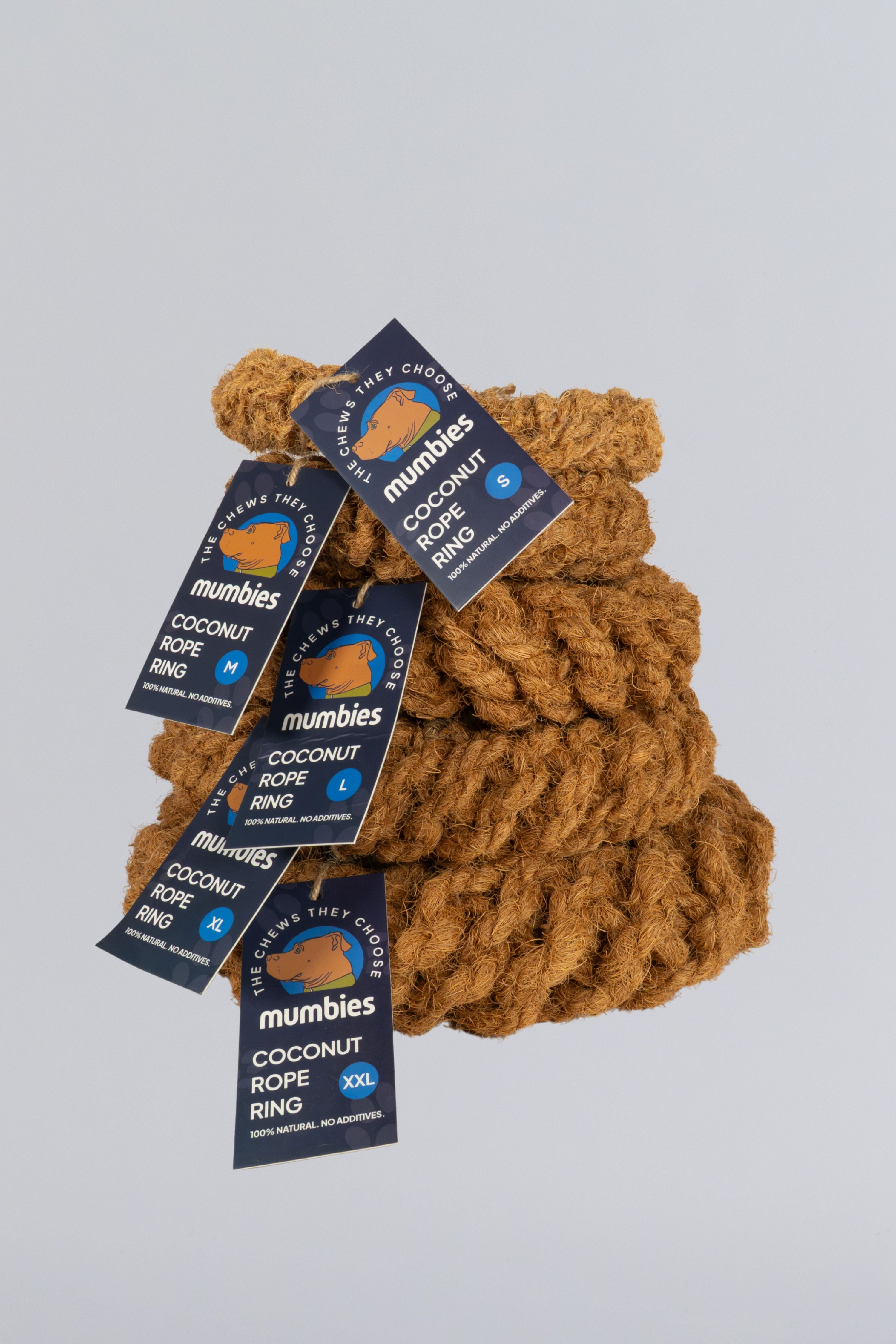 Mumbies Natural Coconut Rope Ring for Dogs – Eco-Friendly Tug, Fetch & Chew Toy for Light to Moderate Chewers