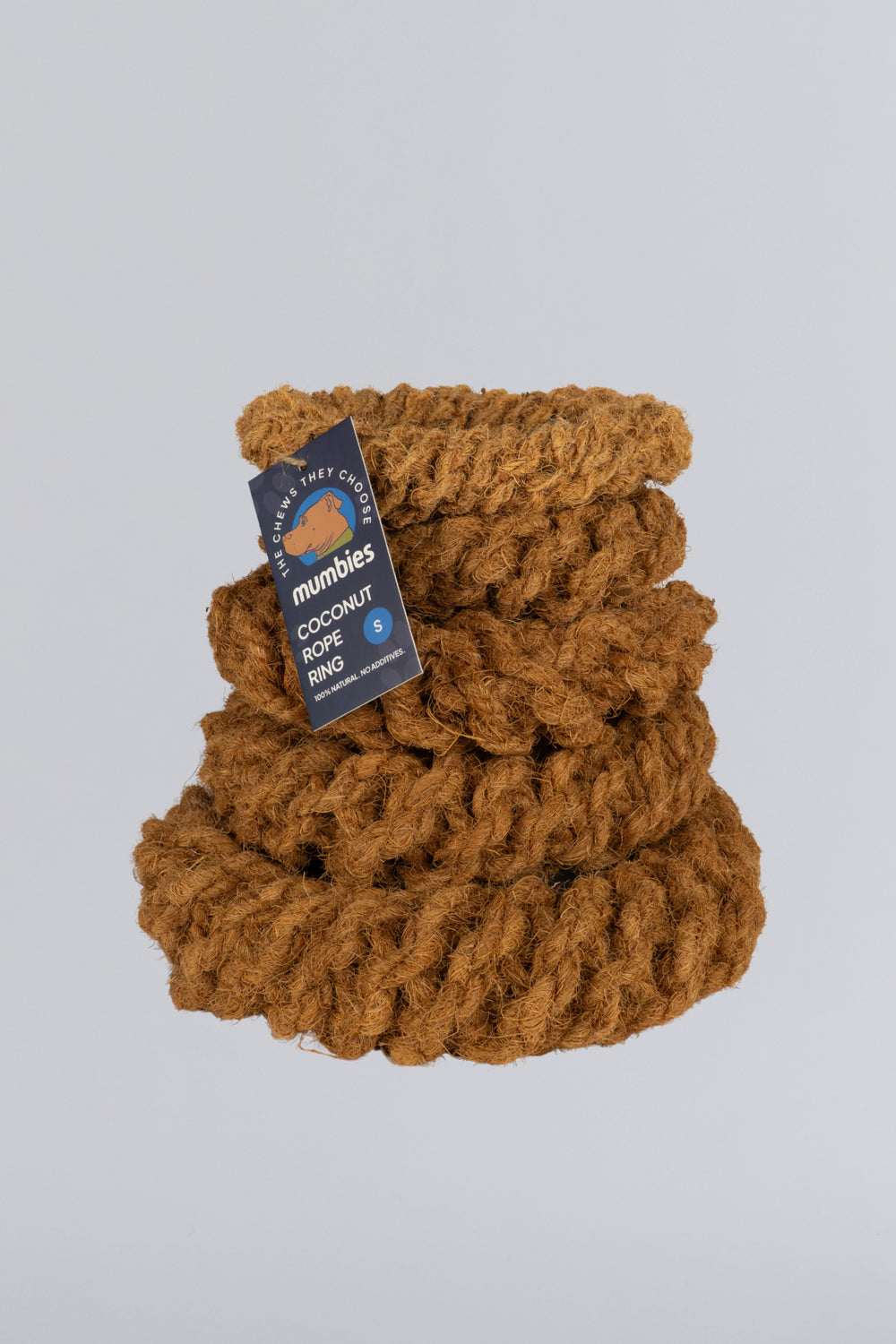 Mumbies Natural Coconut Rope Ring for Dogs – Eco-Friendly Tug, Fetch & Chew Toy for Light to Moderate Chewers