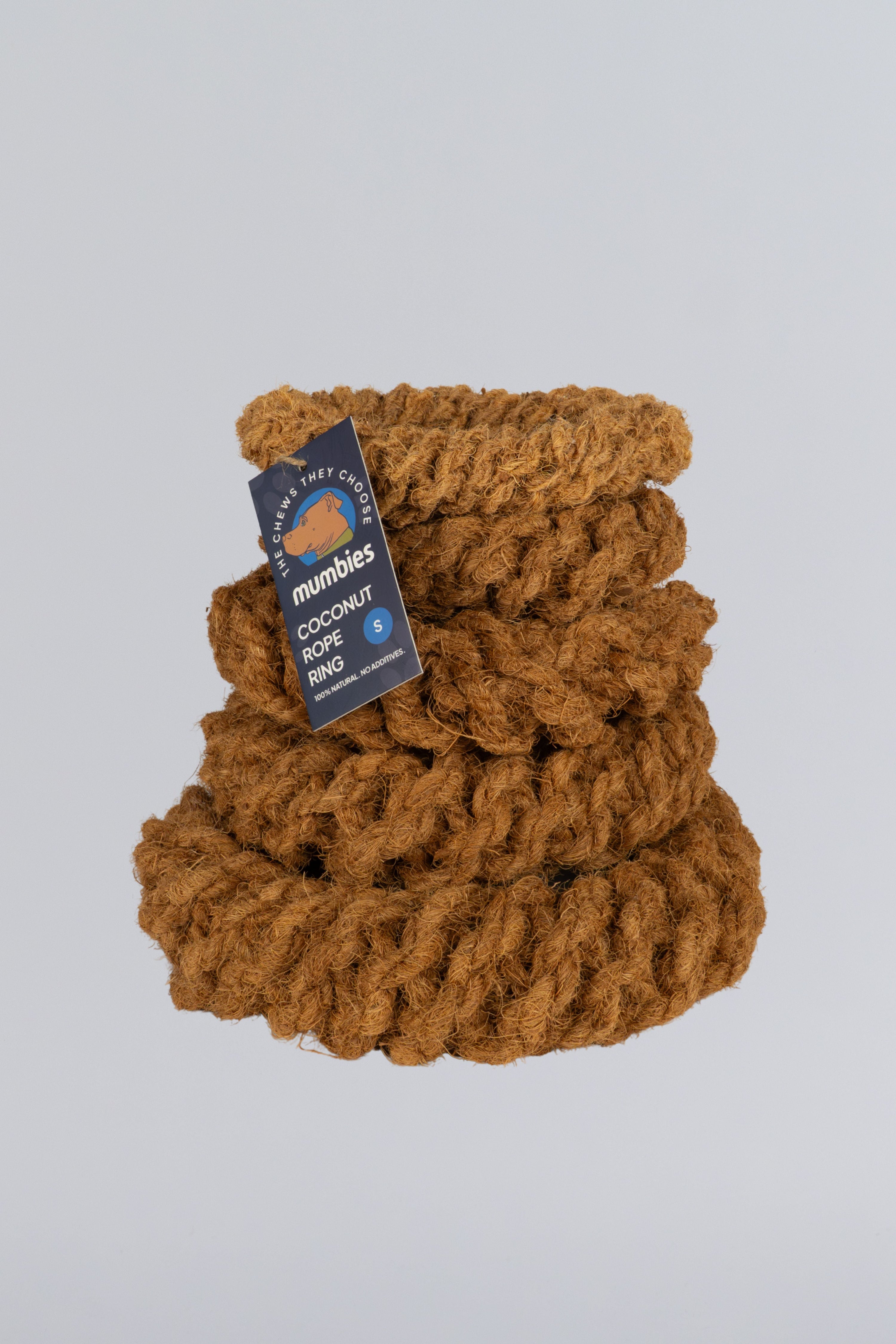 Mumbies Natural Coconut Rope Ring for Dogs – Eco-Friendly Tug, Fetch & Chew Toy for Light to Moderate Chewers
