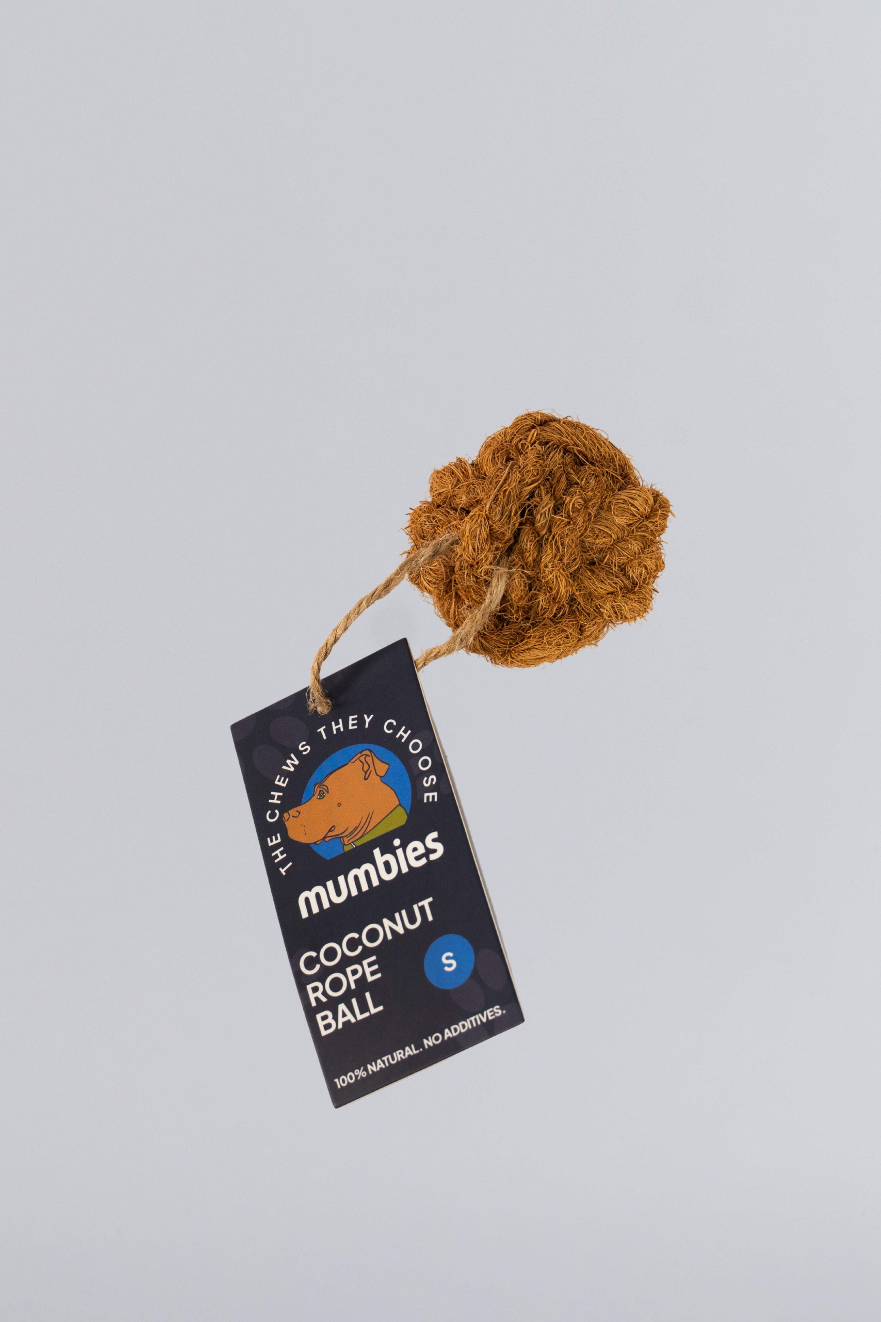 Mumbies Natural Coconut Rope Ball for Dogs – Eco-Friendly Braided Coconut Fiber Dog Toy for Chewing, Fetch & Dental Health