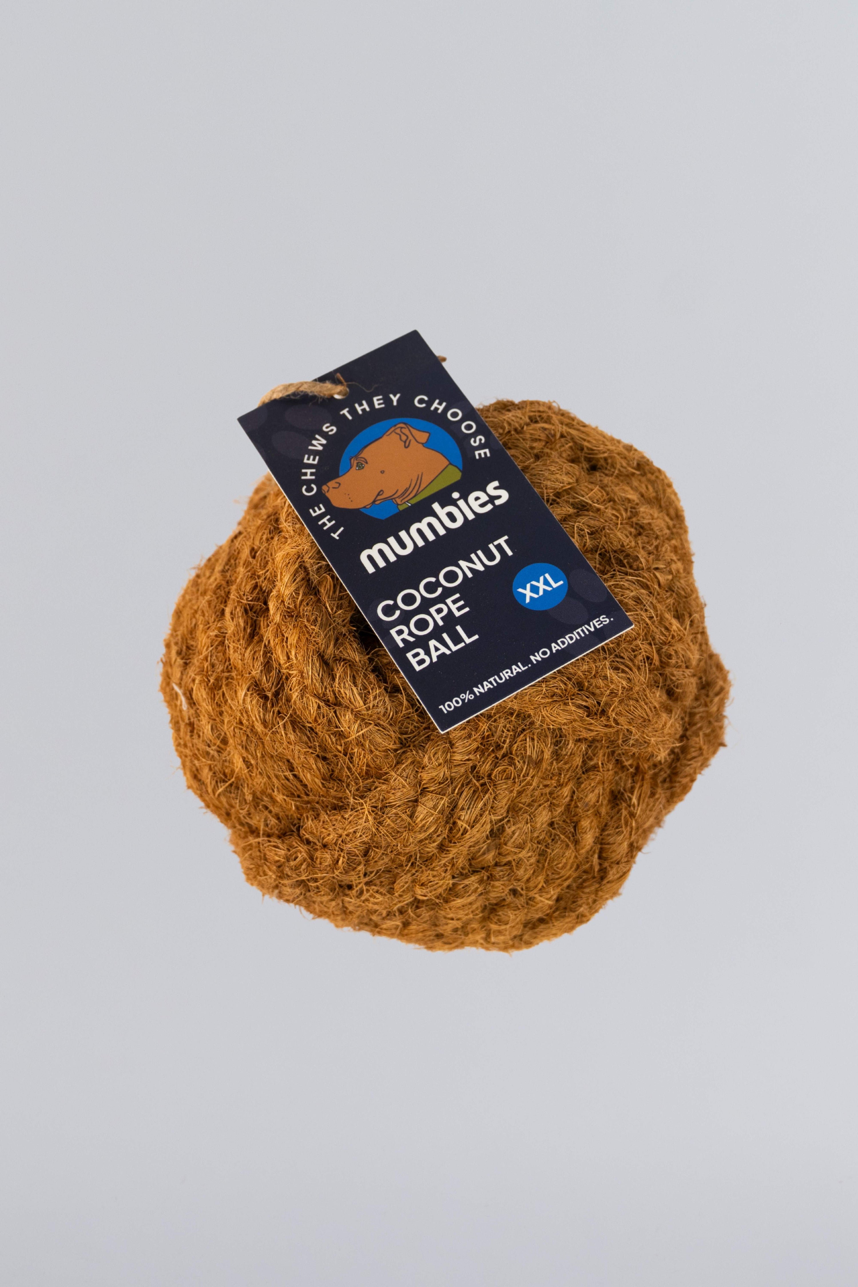 Mumbies Natural Coconut Rope Ball for Dogs – Eco-Friendly Braided Coconut Fiber Dog Toy for Chewing, Fetch & Dental Health