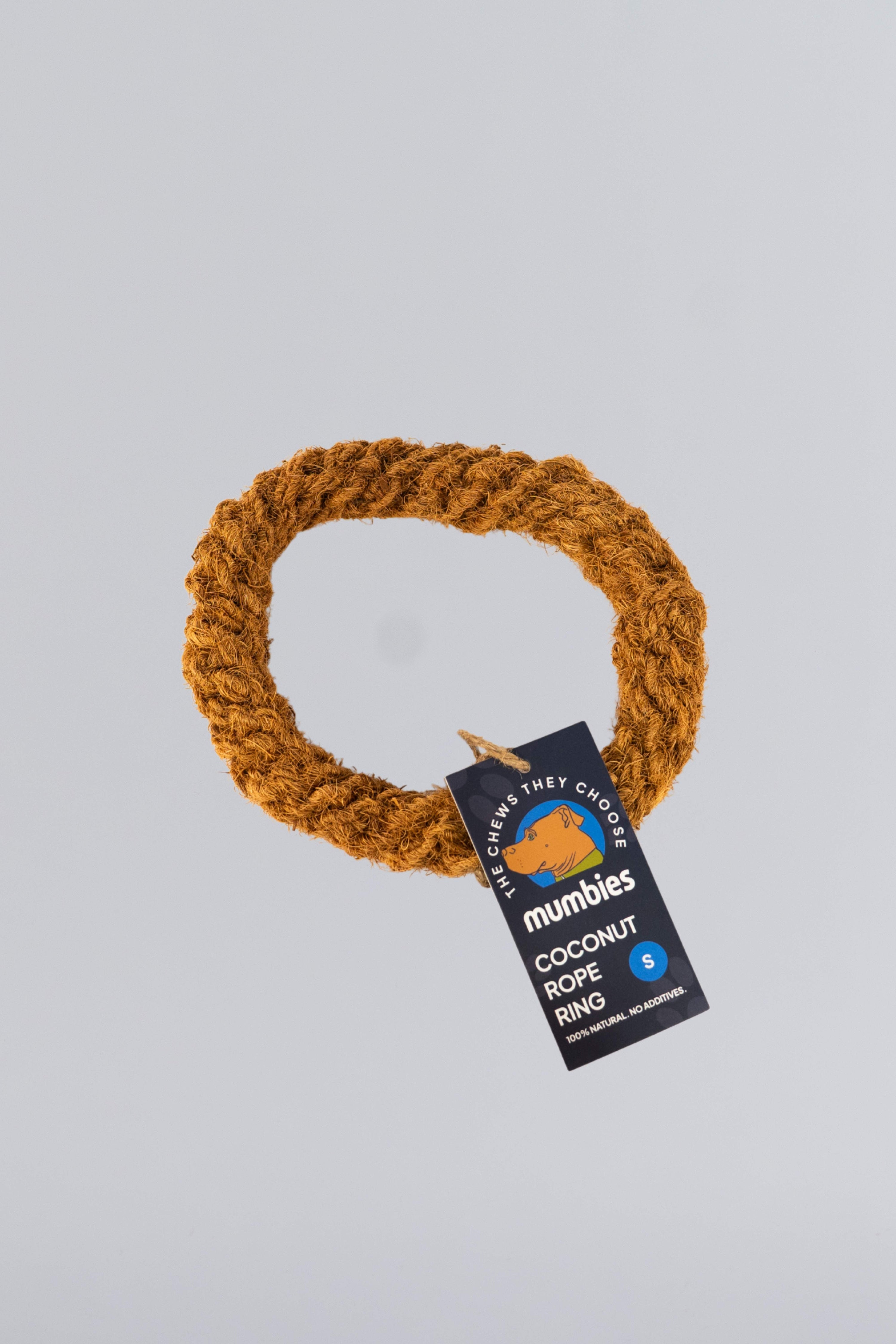 Mumbies Natural Coconut Rope Ring for Dogs – Eco-Friendly Tug, Fetch & Chew Toy for Light to Moderate Chewers