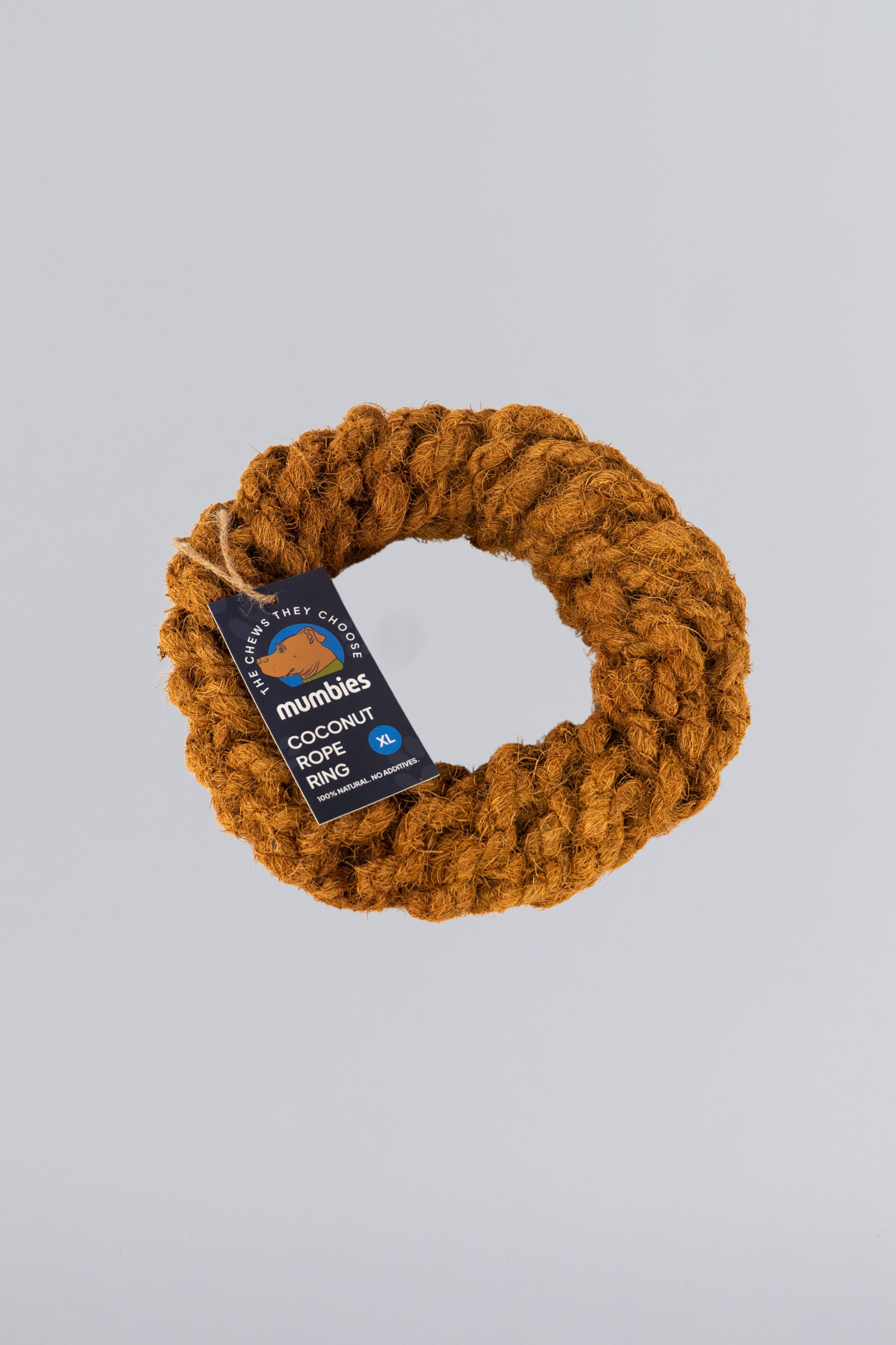 Mumbies Natural Coconut Rope Ring for Dogs – Eco-Friendly Tug, Fetch & Chew Toy for Light to Moderate Chewers