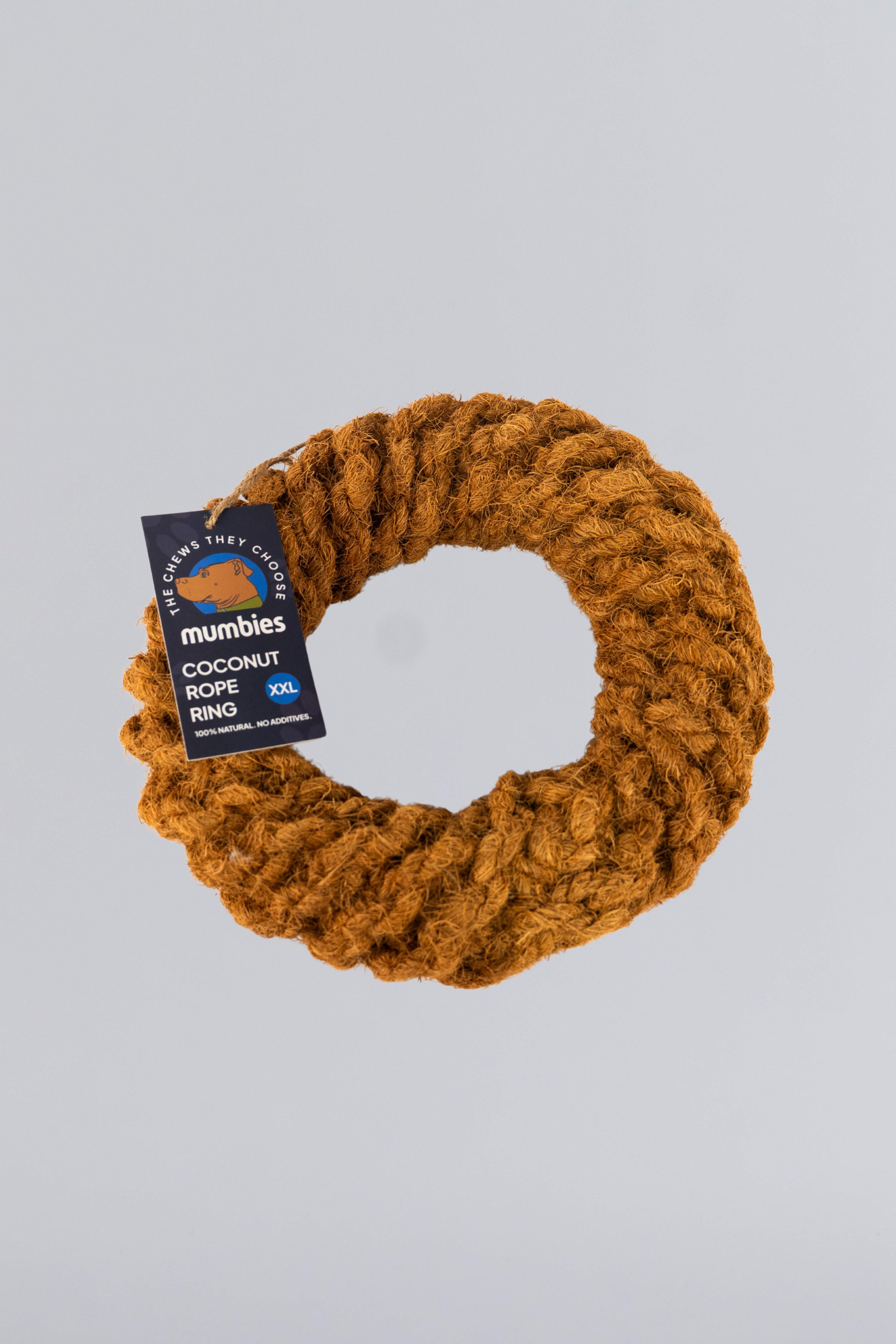 Mumbies Natural Coconut Rope Ring for Dogs – Eco-Friendly Tug, Fetch & Chew Toy for Light to Moderate Chewers
