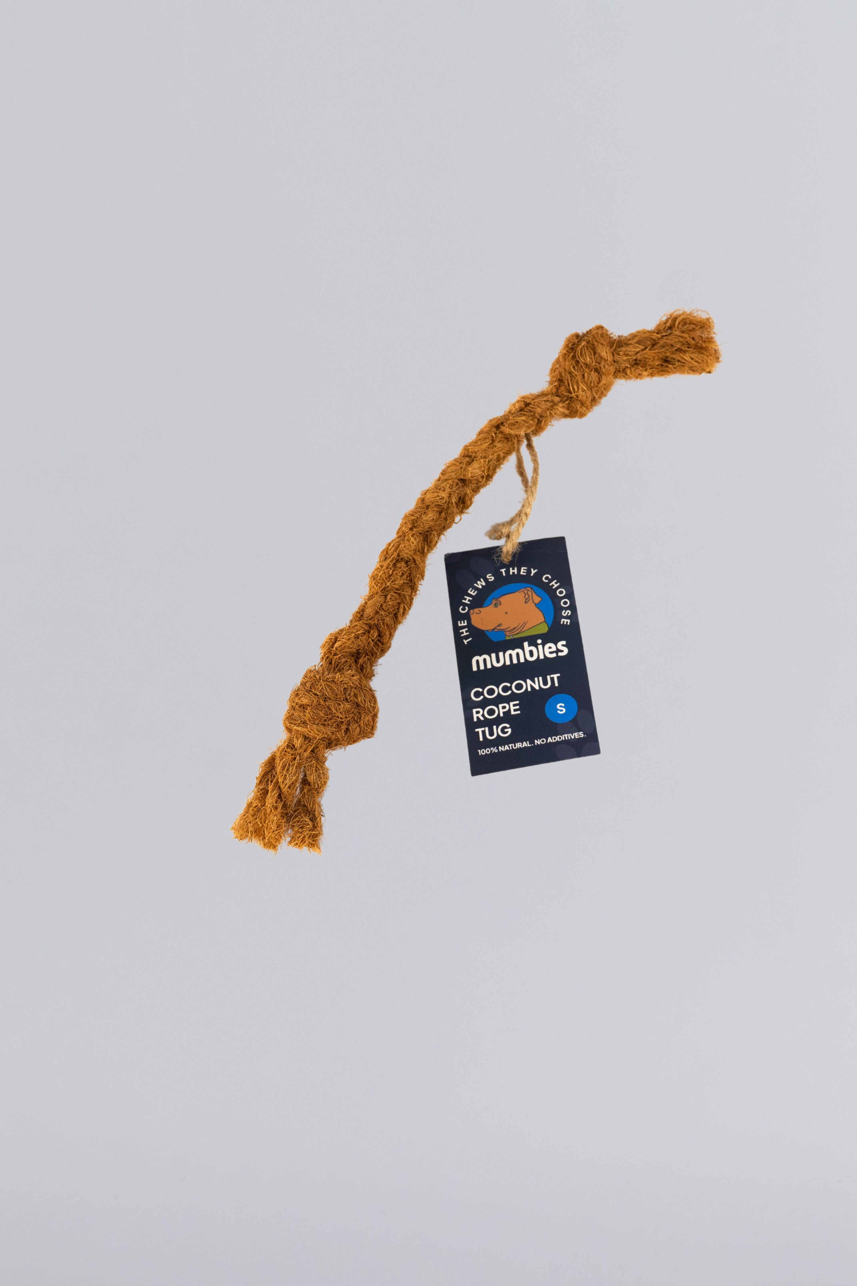 Mumbies Natural Coconut Rope Tug Toy for Dogs – Eco-Friendly Braided Fiber Tug-of-War for Light to Moderate Chewers