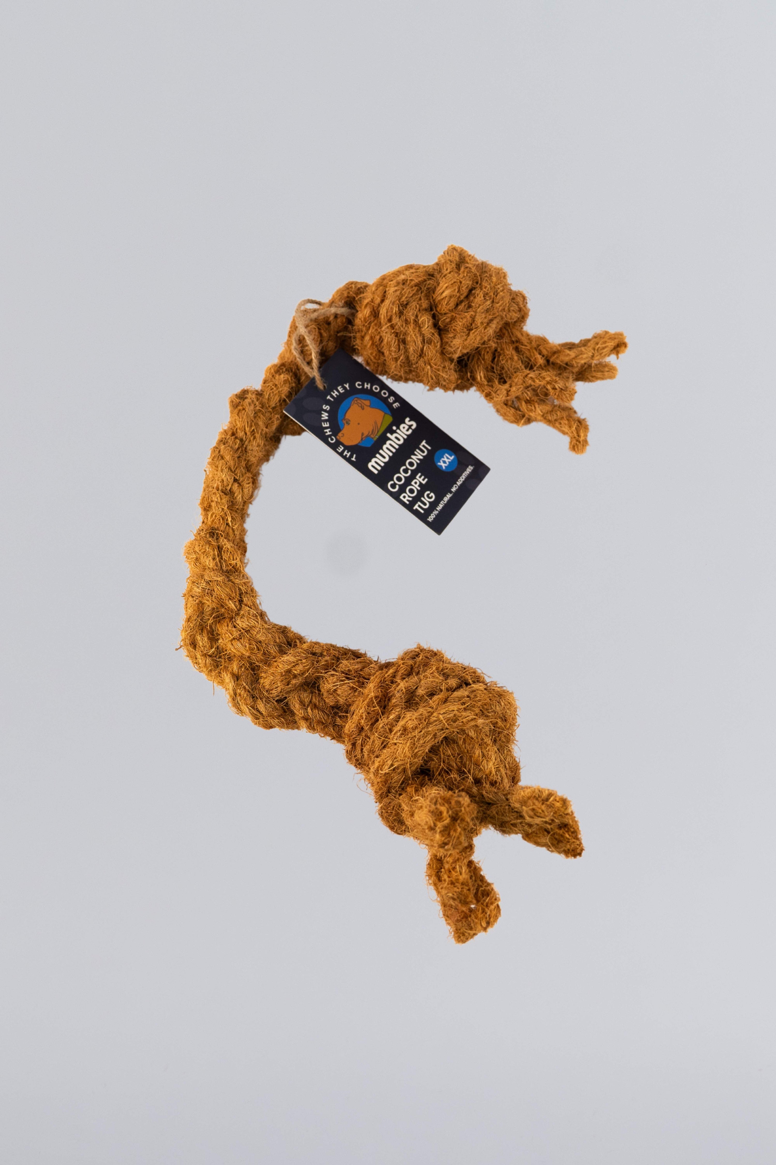 Mumbies Natural Coconut Rope Tug Toy for Dogs – Eco-Friendly Braided Fiber Tug-of-War for Light to Moderate Chewers