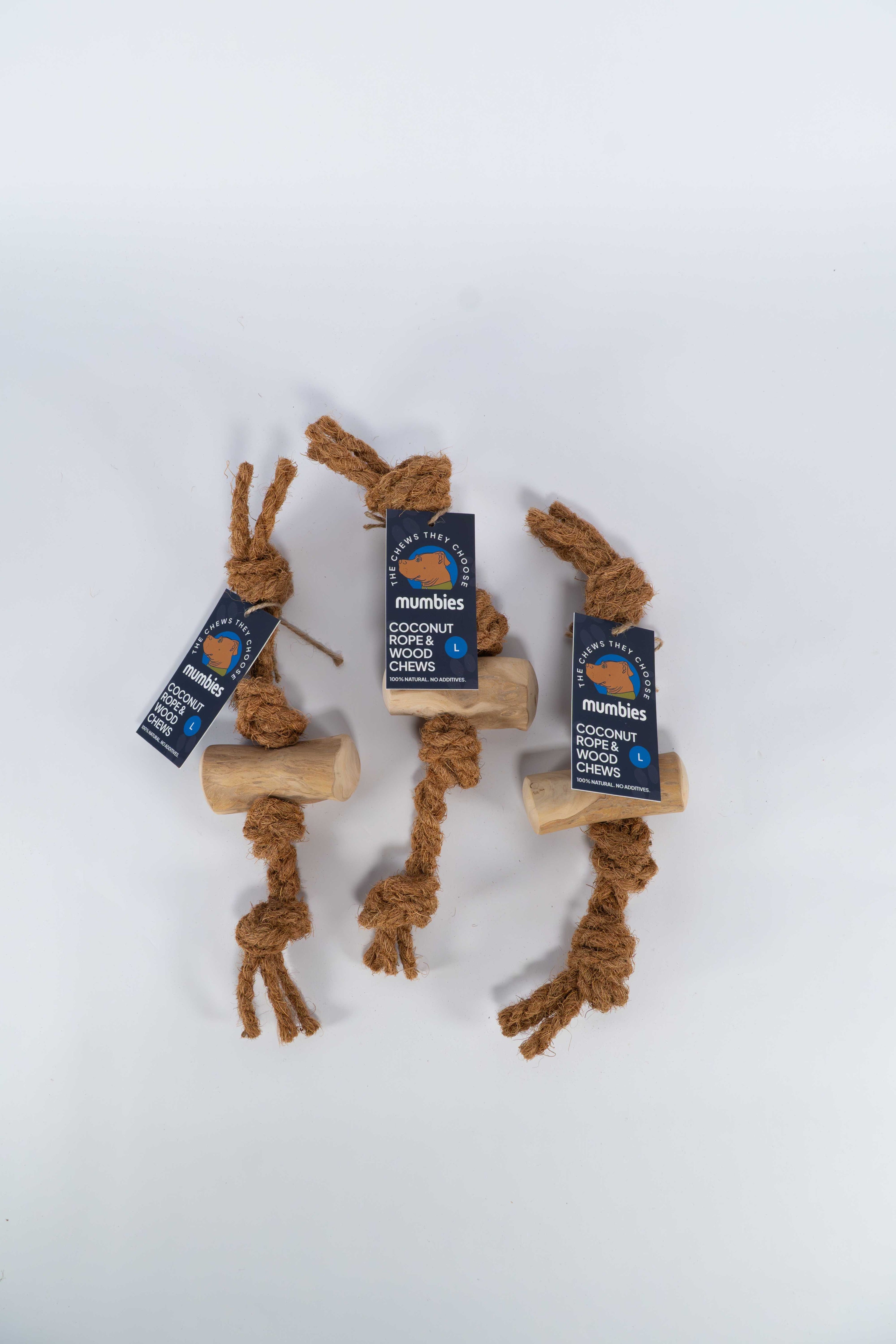 Mumbies Coconut Rope & Original Chew Toy – Natural Eco-Friendly Chew and Tug for Moderate Chewers