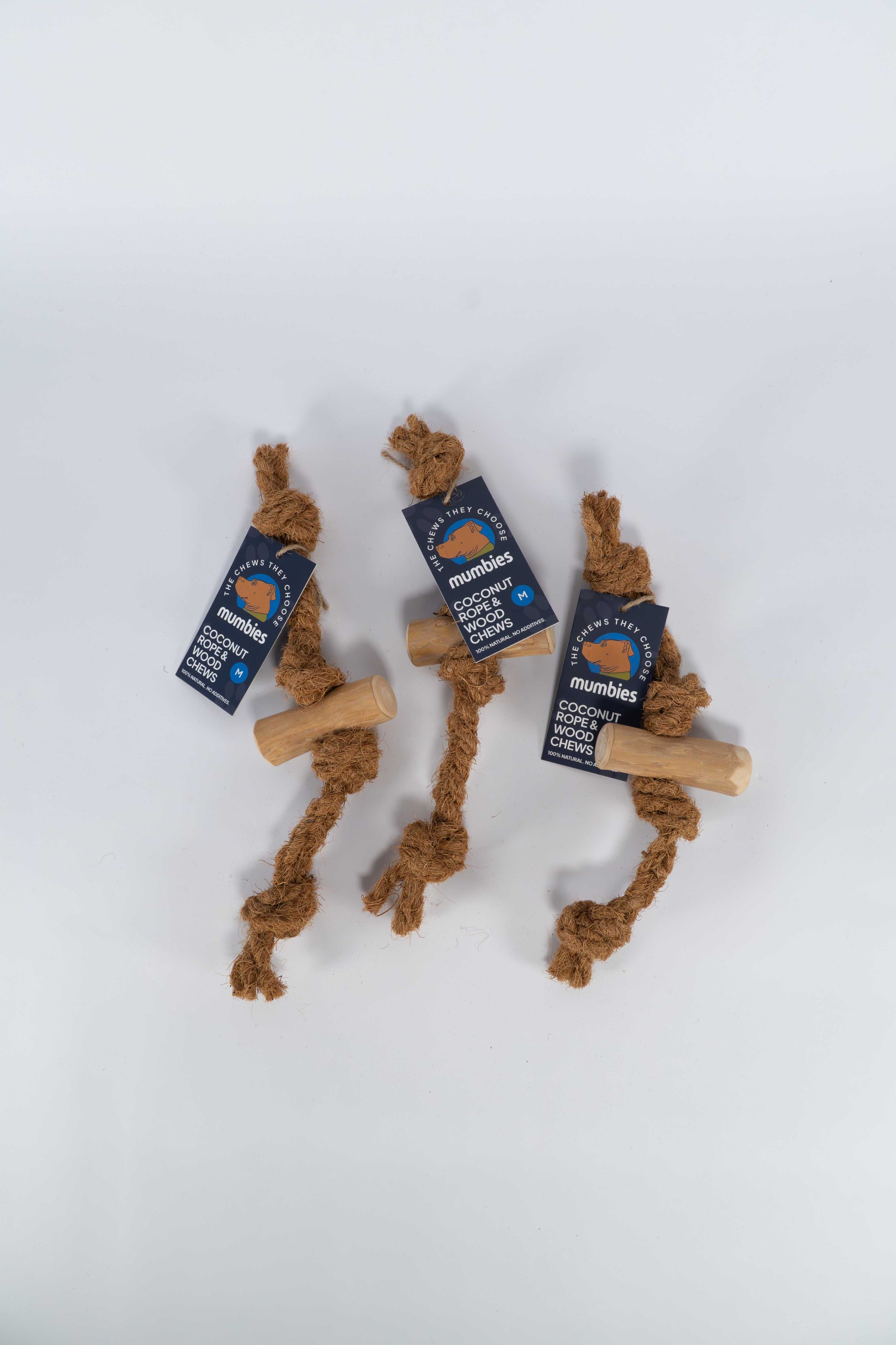 Mumbies Coconut Rope & Original Chew Toy – Natural Eco-Friendly Chew and Tug for Moderate Chewers