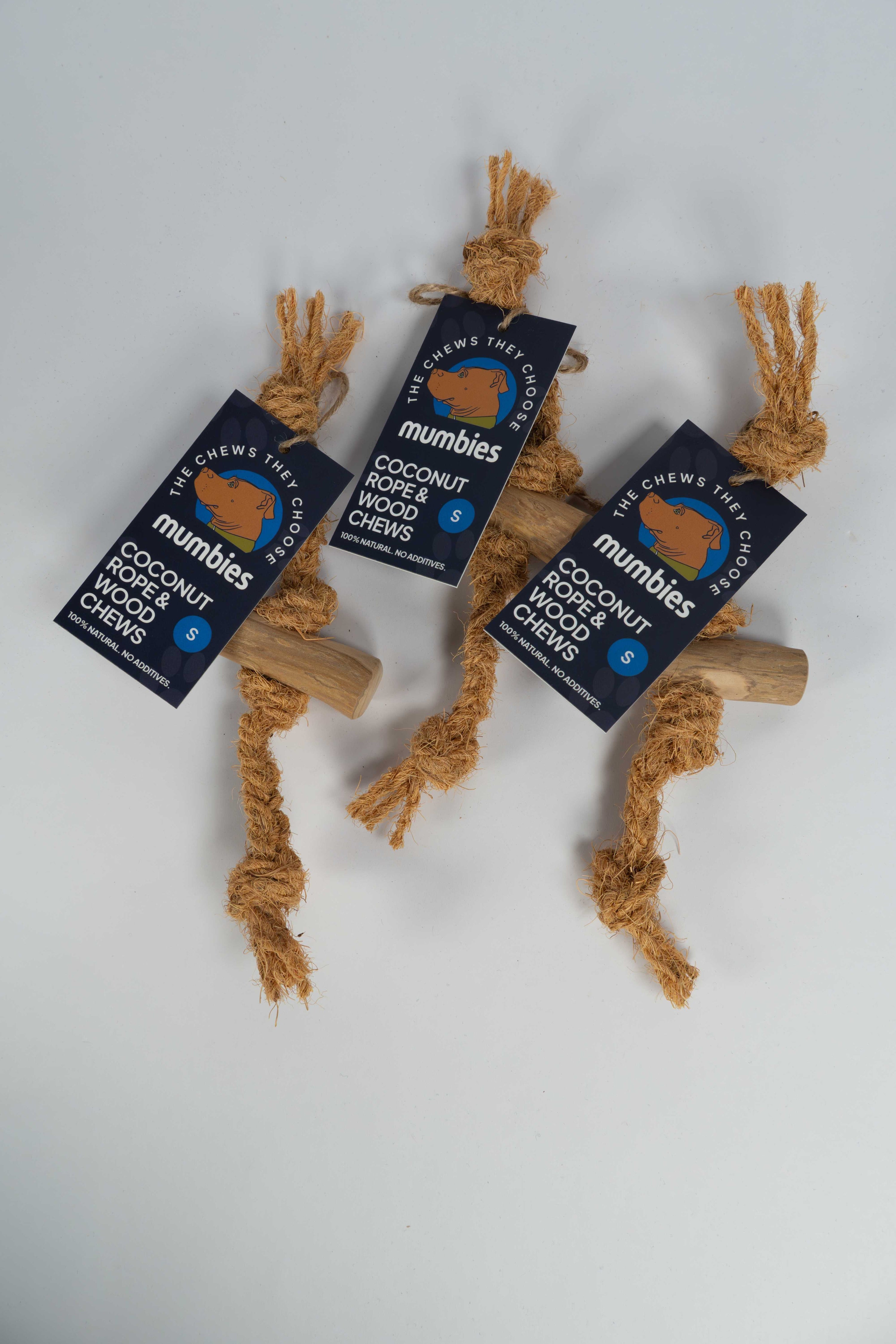 Mumbies Coconut Rope & Original Chew Toy – Natural Eco-Friendly Chew and Tug for Moderate Chewers