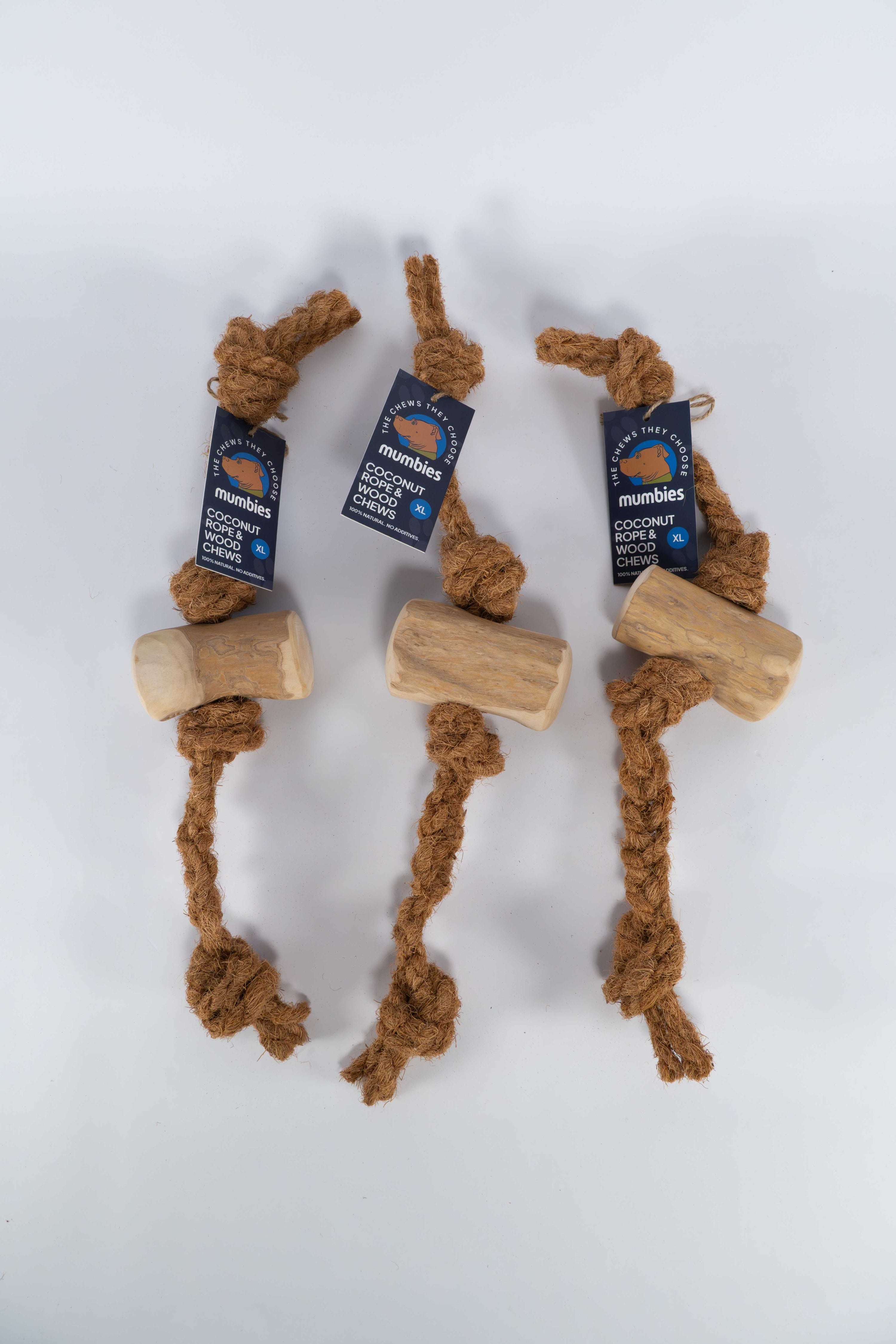 Mumbies Coconut Rope & Original Chew Toy – Natural Eco-Friendly Chew and Tug for Moderate Chewers