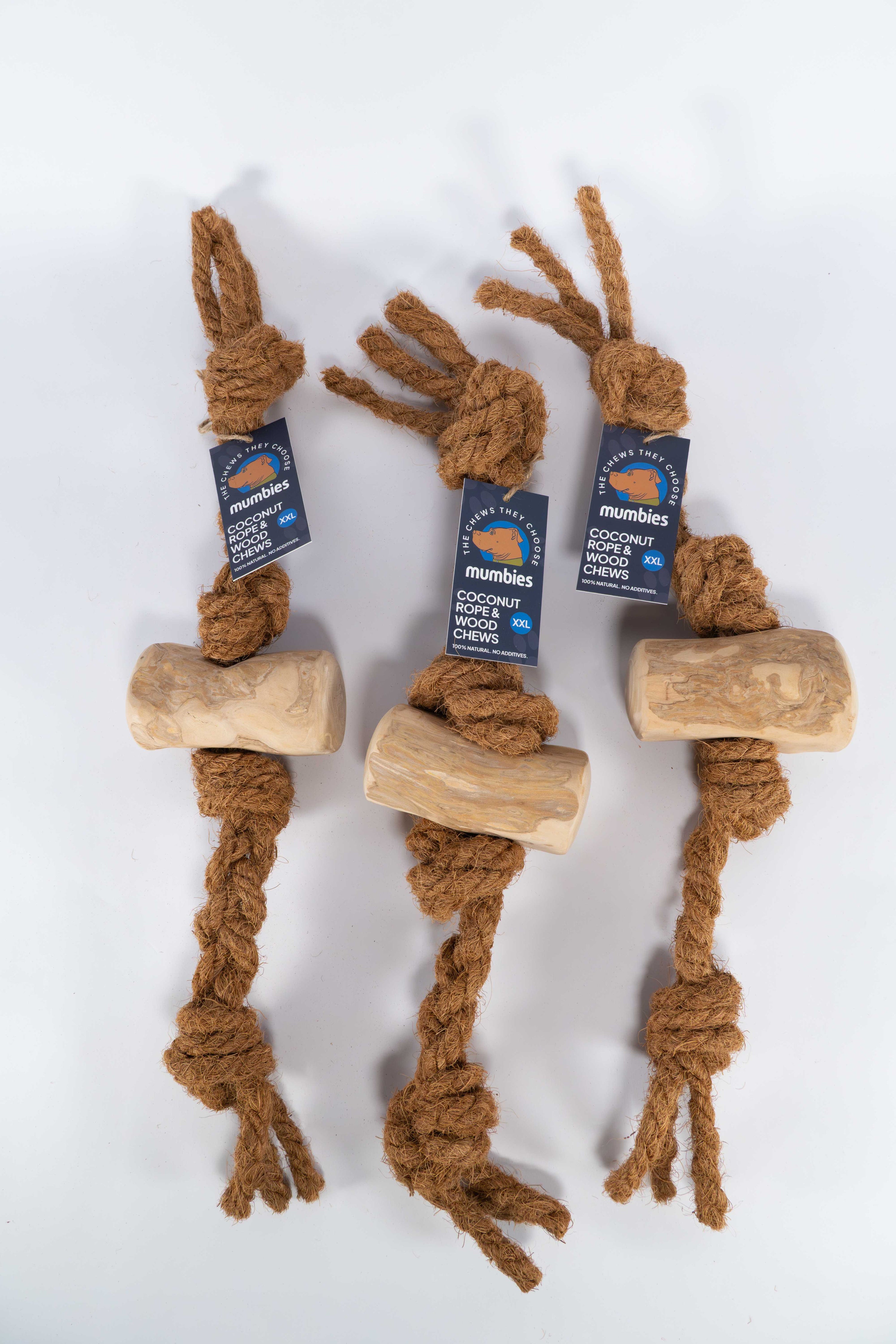Mumbies Coconut Rope & Original Chew Toy – Natural Eco-Friendly Chew and Tug for Moderate Chewers